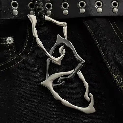 Jewelry Black and Silver Modern Chain Link Keychain Size ONE SIZE - 4 Thumbnail