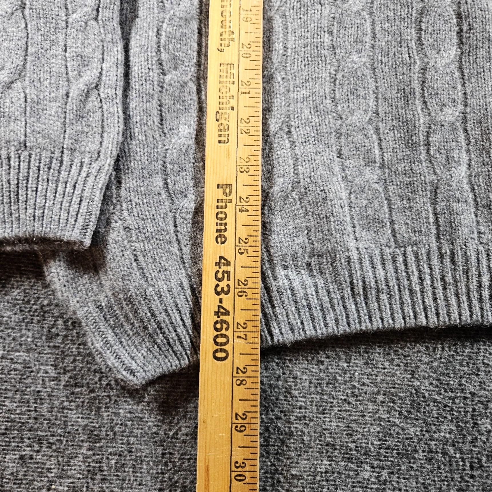 Vintage VINTAGE L.L.Bean Sweater Mens XL Gray Cable-Knit Crewneck Wool Pullover Size US XL / EU 56 / 4 - 5 Thumbnail