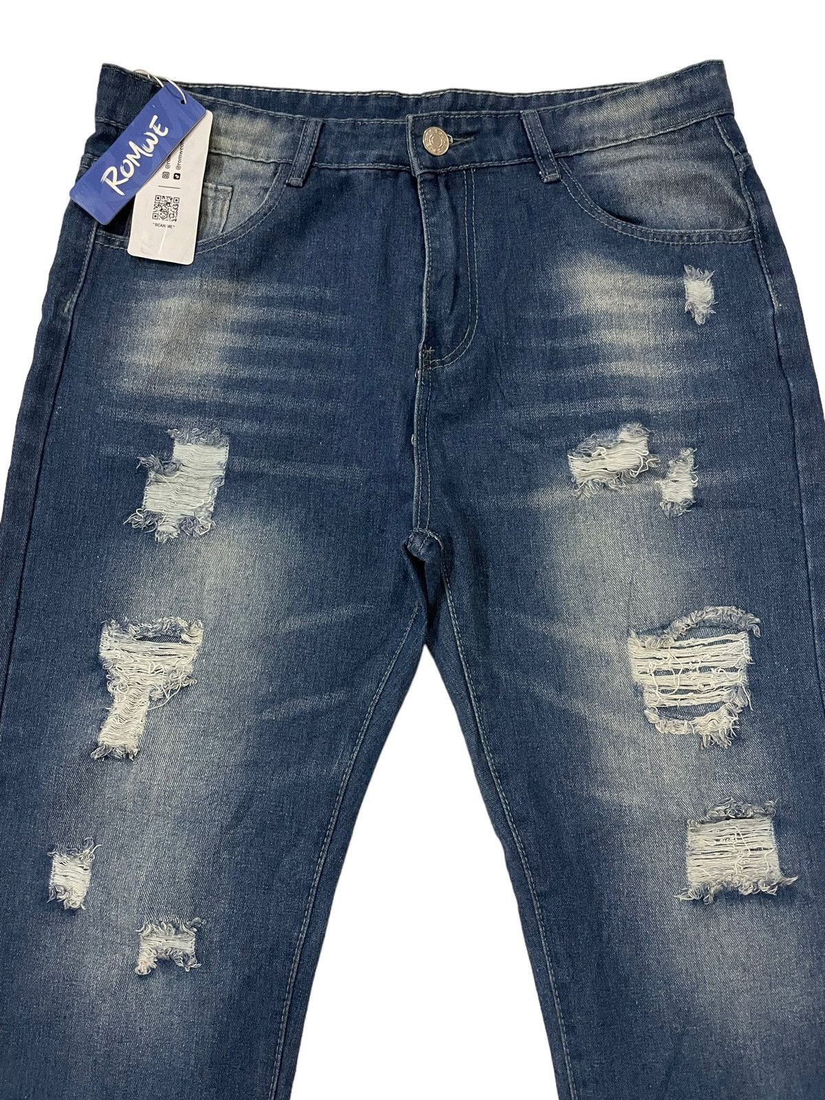 Japanese Brand Japanese Brand Romwe Distressed Denim Jeans Size US 36 / EU 52 - 4 Thumbnail
