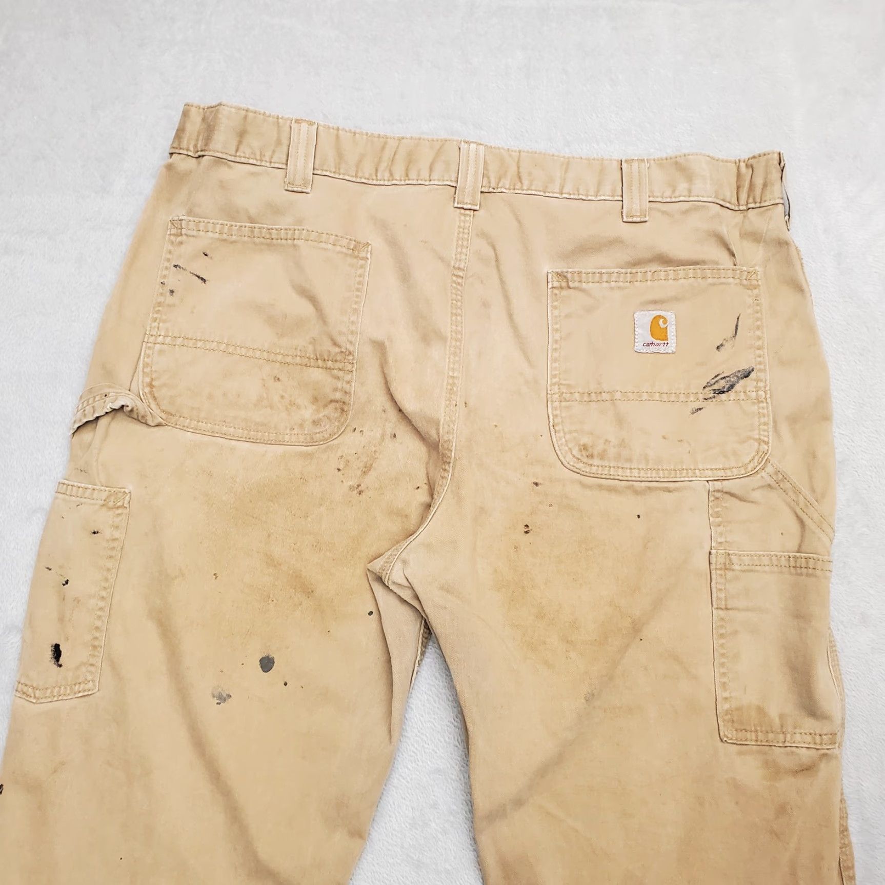 Carhartt Carhartt Pants Men 38x32 Tan Twill Relaxed Carpenter Cargo Workwear B324 DKH Size US 38 / EU 54 - 6 Thumbnail