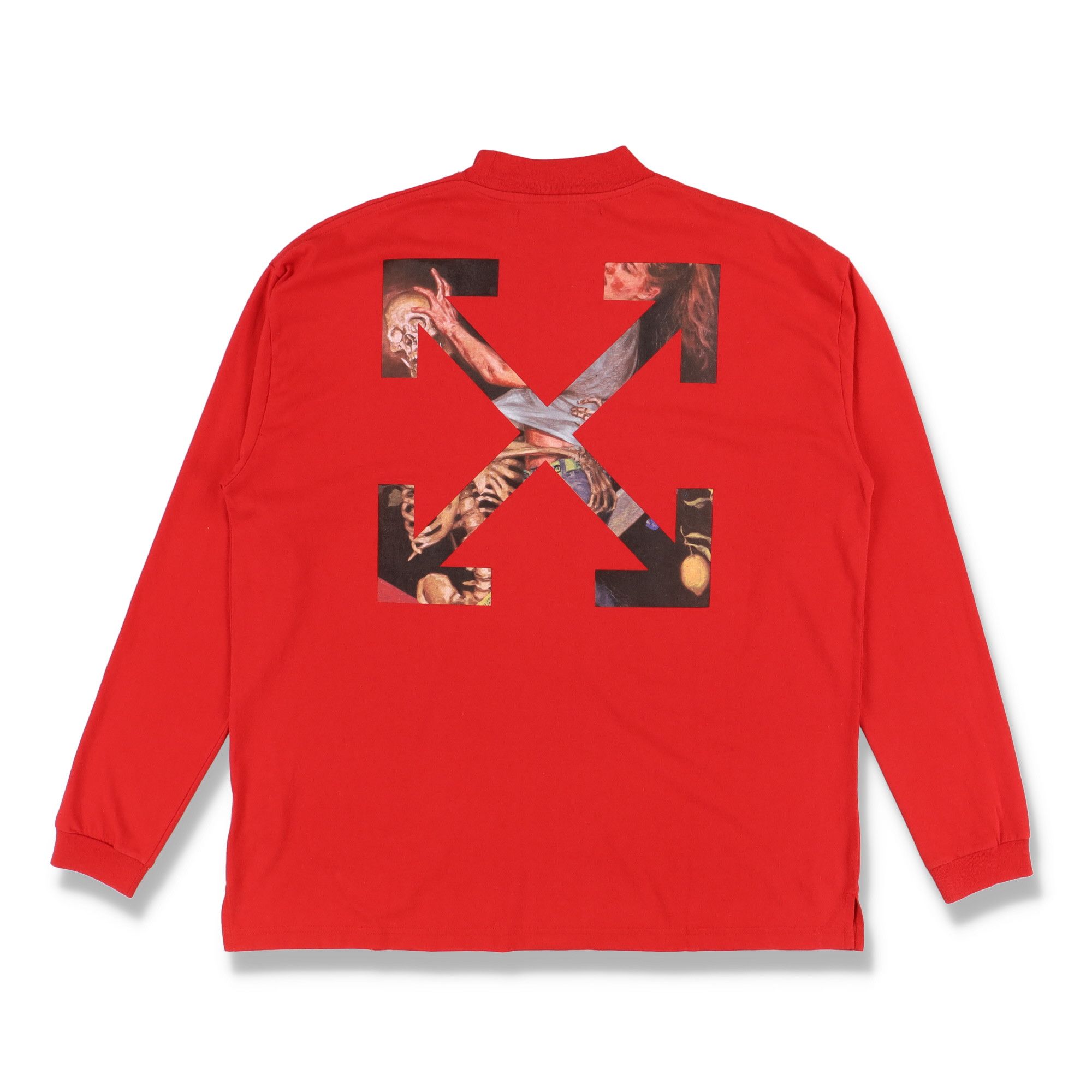 Off-White Red Pascal Arrows Oversized Long Sleeve Mock Neck T-shirt Size US M / EU 48-50 / 2 - 1 Thumbnail