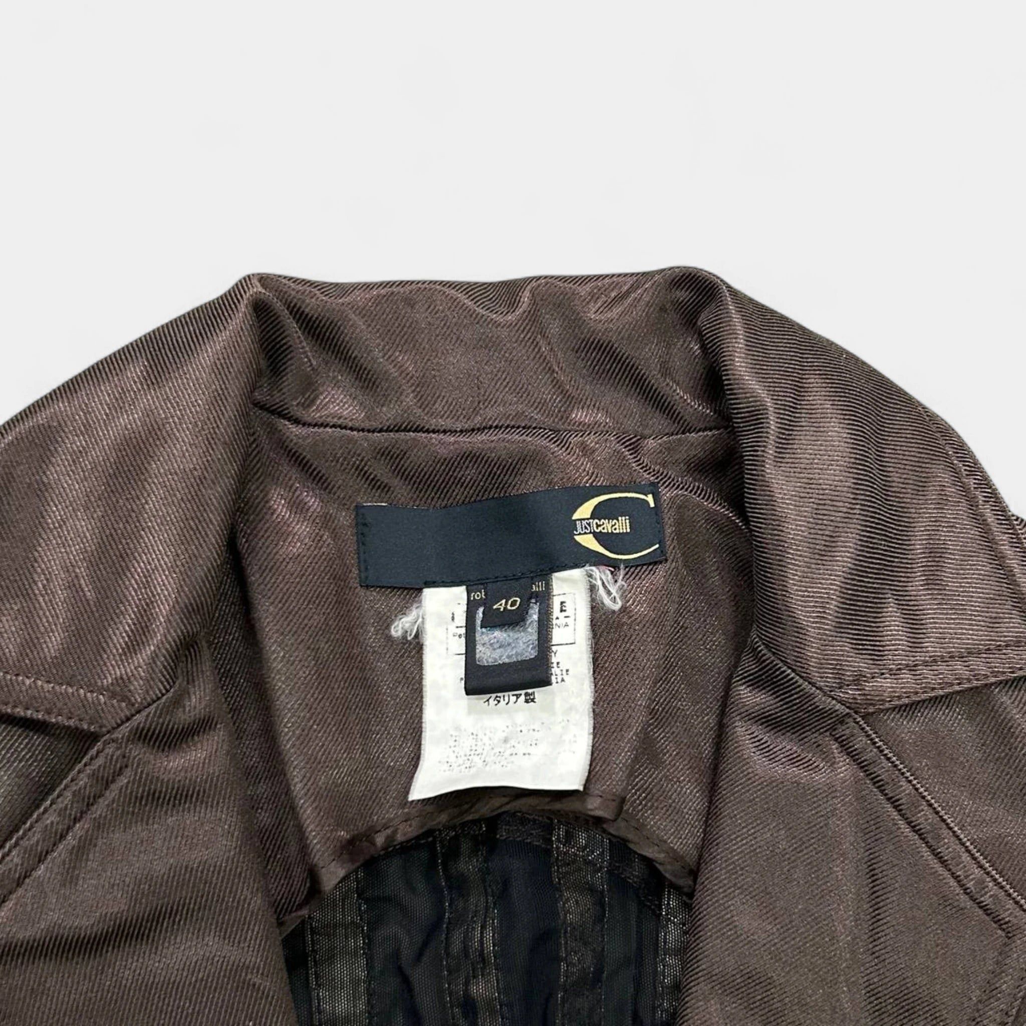 Just Cavalli Just Cavalli 2000s Shiny Nylon Blazer Jacket Size S / US 4 / IT 40 - 4 Thumbnail