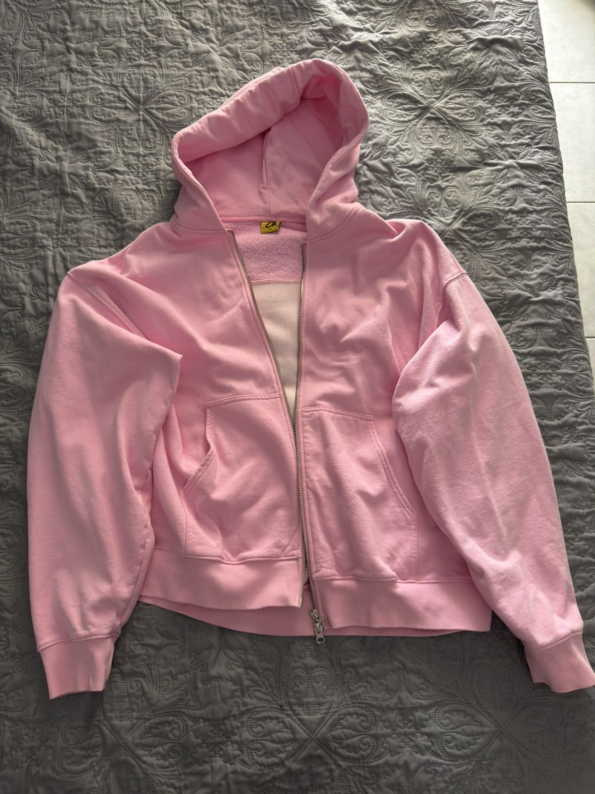 Corteiz Corteiz HYBRID JACQUARD KNIT ALCATRAZ Zip Hoodie “Pink