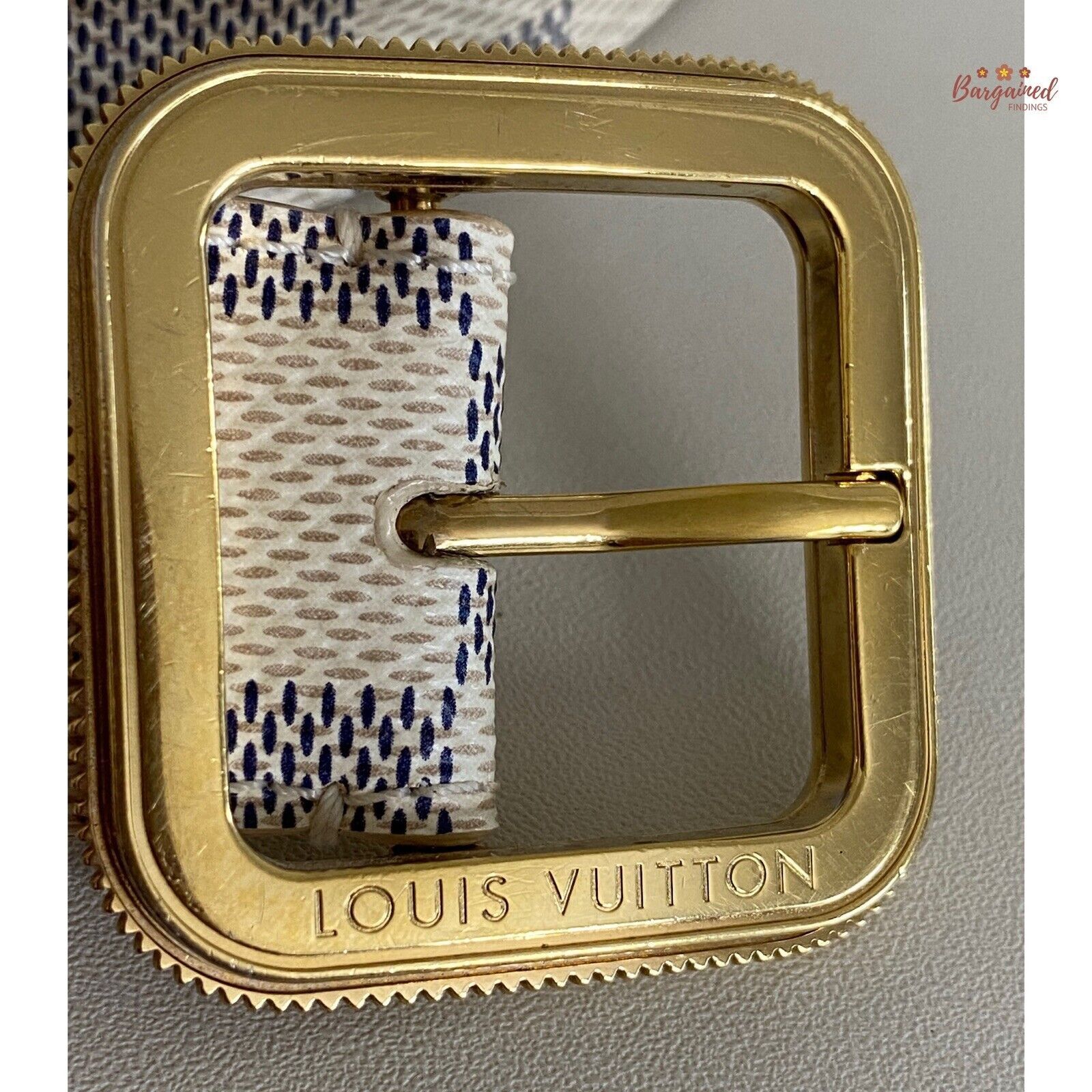 Louis Vuitton Louis Vuitton Damier Azur Canvas Leather Tresor Belt Size 28 - 9 Thumbnail
