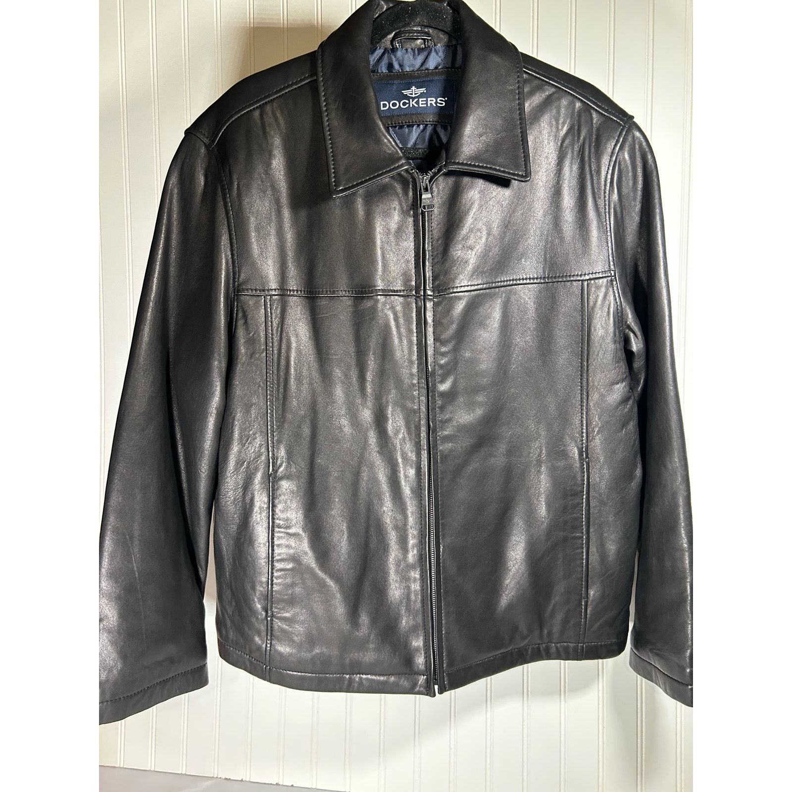 Dockers Dockers Men’s Genuine Leather Jacket “M” Zipper Black S M Size US M / EU 48-50 / 2 - 1 Thumbnail