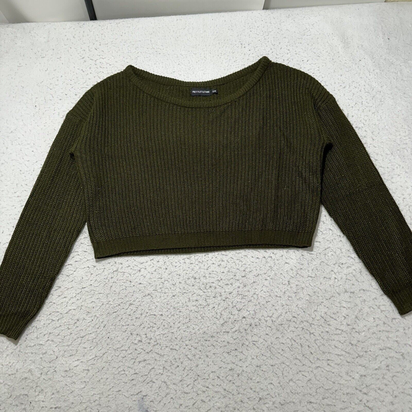 Other Pretty Little Thing Small / Medium Green Cropped Sweater Size M / US 6-8 / IT 42-44 - 1 Thumbnail