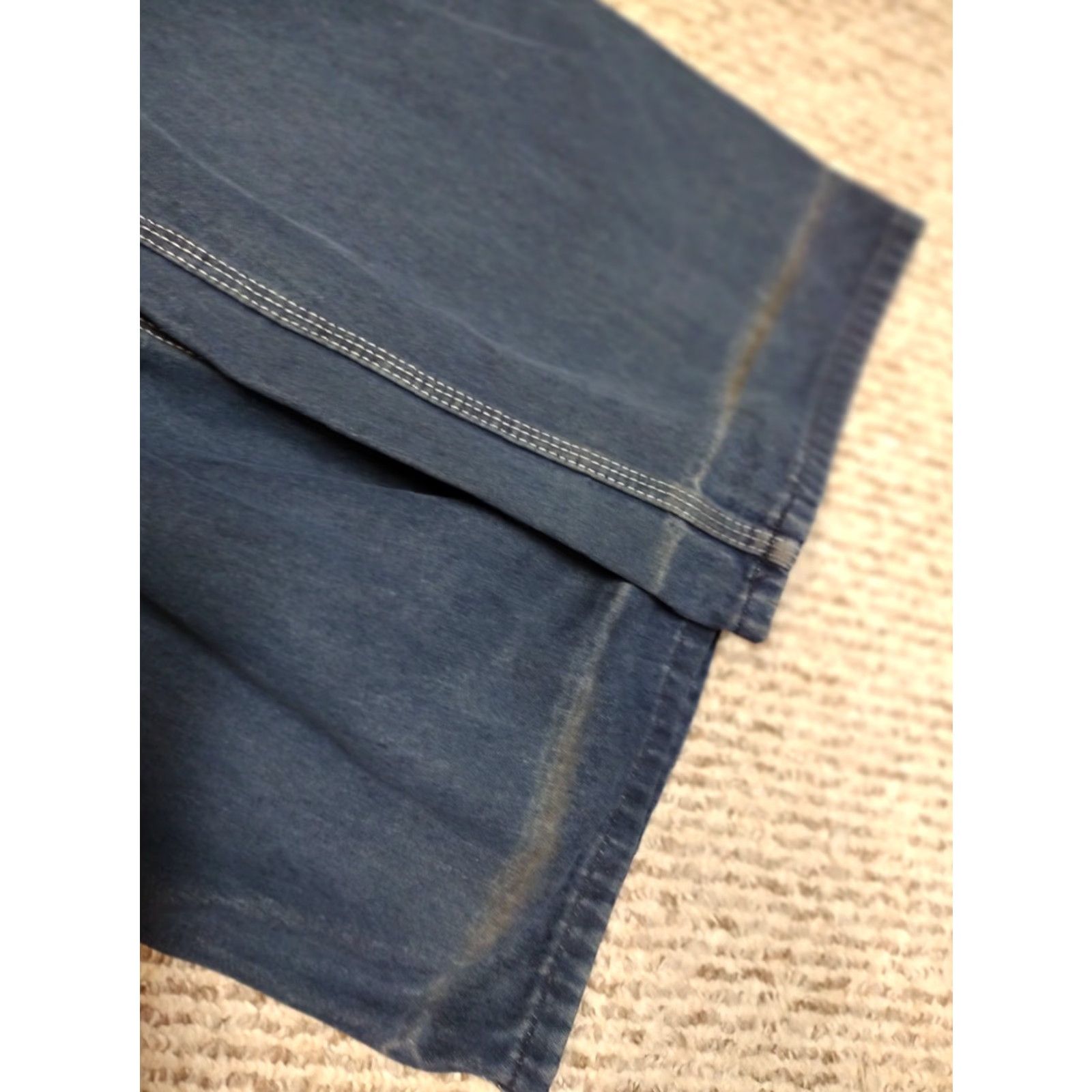 Sears VINTAGE Roebucks Bib Overalls Carpenter Denim Men's 40 Blue Cotton Polyester Buckle 90s USA Farmer Pockets Comfort Regular Roebuck & Co. Men Size US 40 / EU 56 - 3 Thumbnail