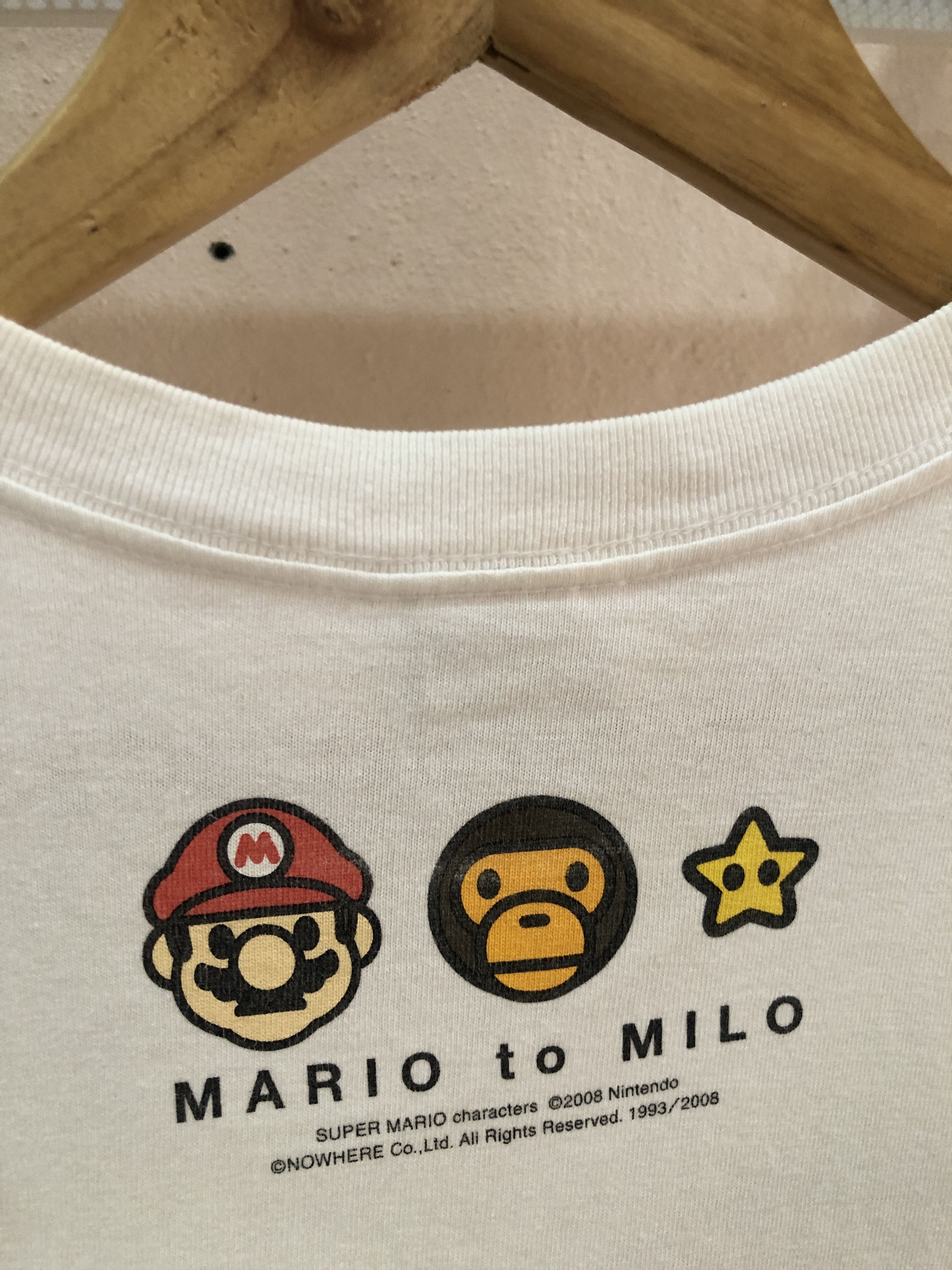 Bape RARE A Bathing Ape Bape Nintendo Mario To Baby Milo T shirts Size US M / EU 48-50 / 2 - 4 Thumbnail