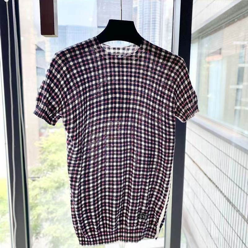 Dior Dior Check Knit T-Shirt Size FR 36 Size XS / US 0-2 / IT 36-38 - 1 Thumbnail
