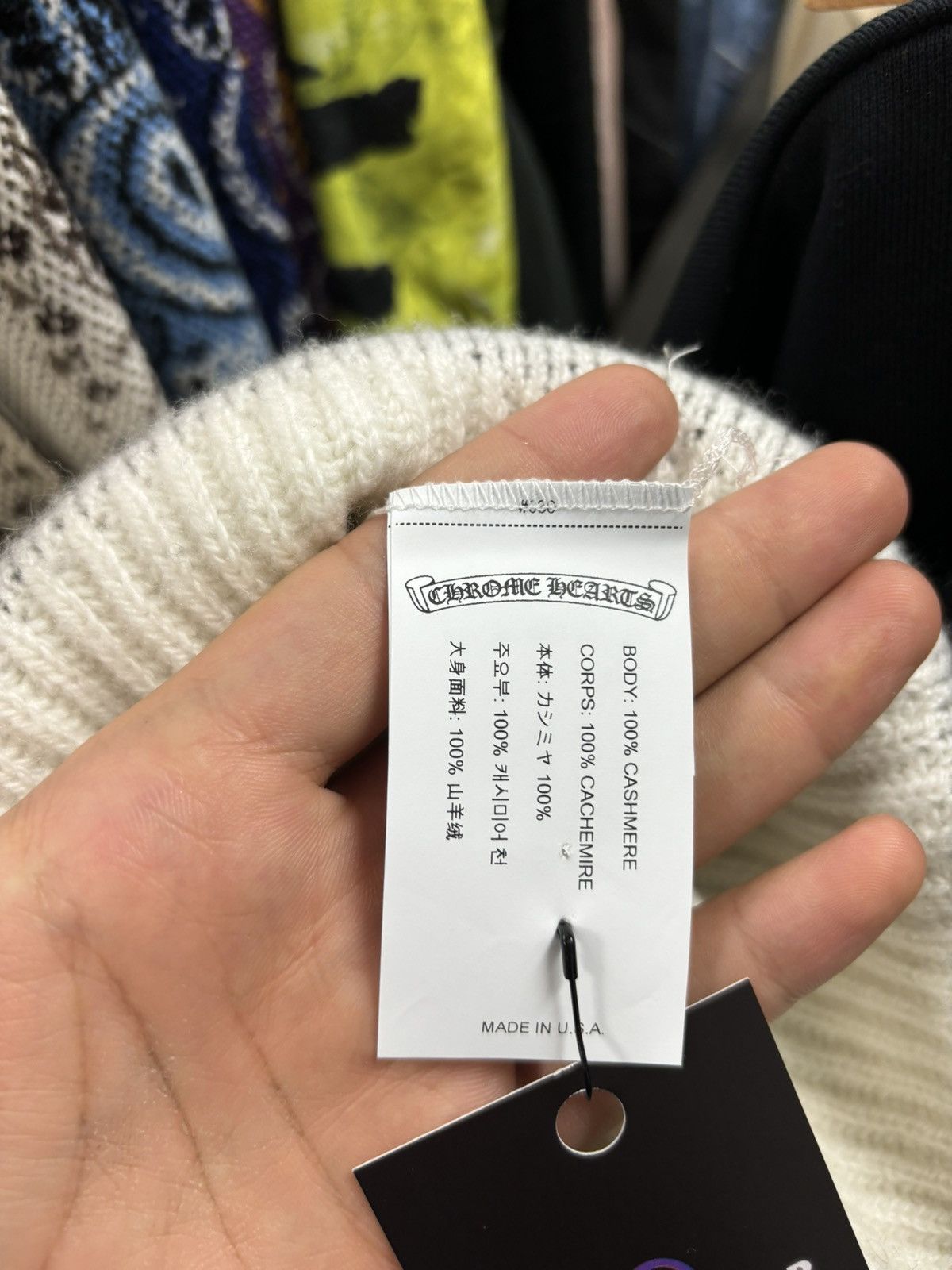 Chrome Hearts Chrome Hearts Cashmere beanie cream Size ONE SIZE - 3 Thumbnail