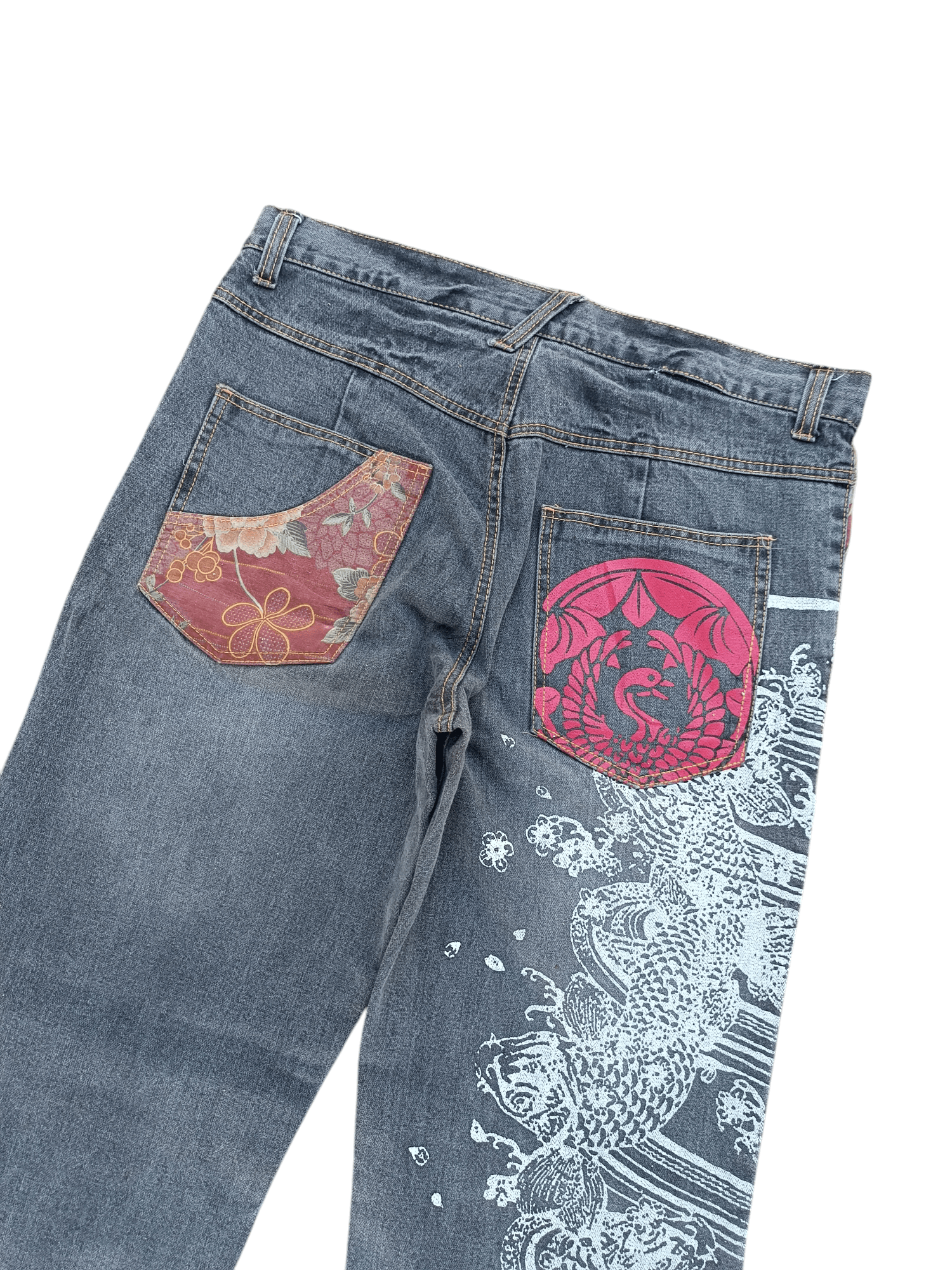 Japanese Brand RARE 🔥 Japanese Brand B-S Printed Koi Fish Floral Jeans Size US 36 / EU 52 - 18 Thumbnail