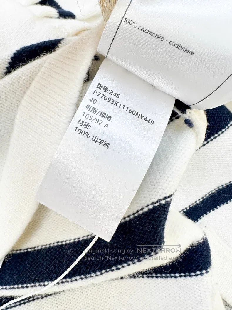 Chanel Chanel Navy striped embroidered sequin long-sleeved cashme Size S / US 4 / IT 40 - 8 Thumbnail