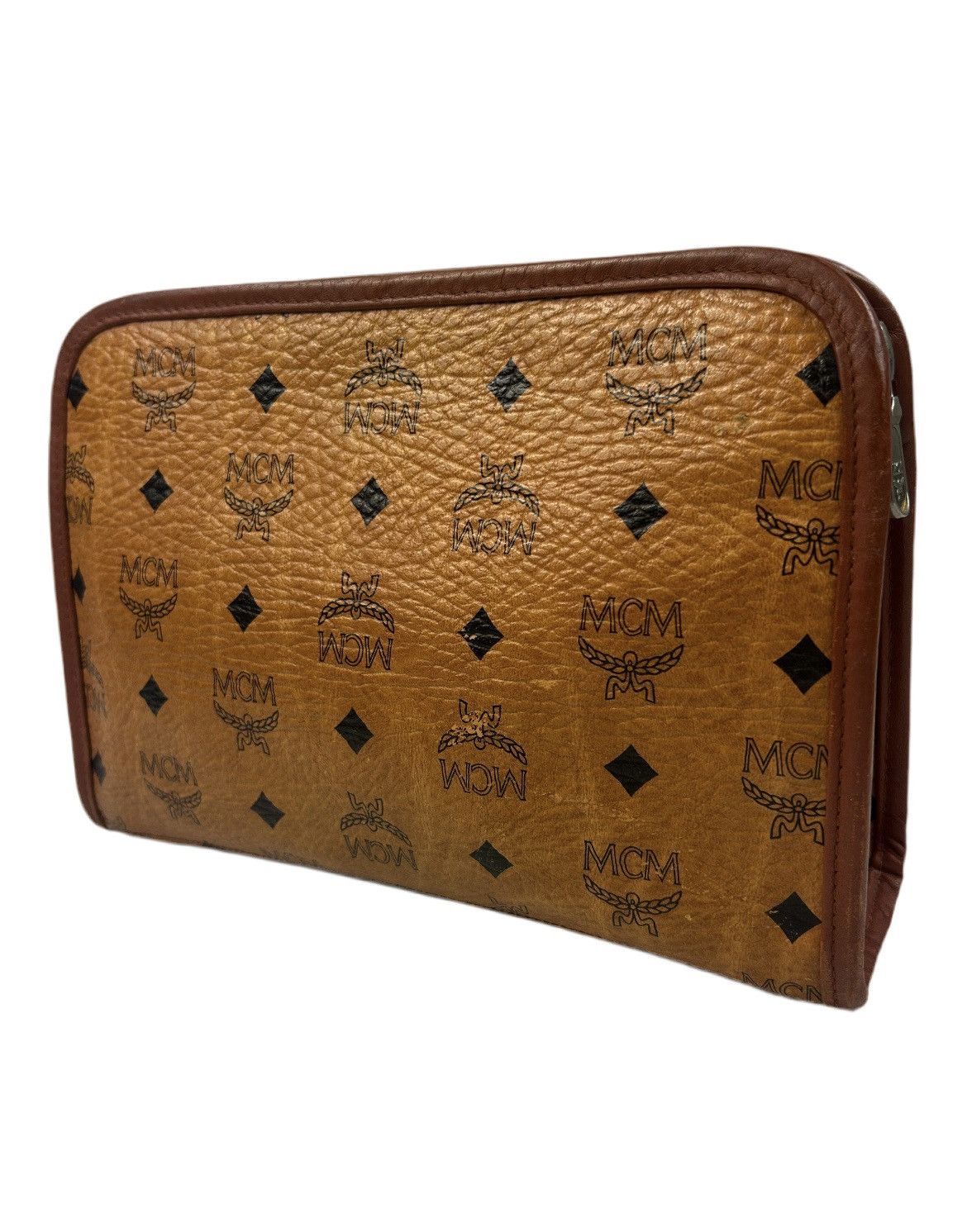 MCM MCM Cognac Leather Clutch Bag Size ONE SIZE - 2 Thumbnail