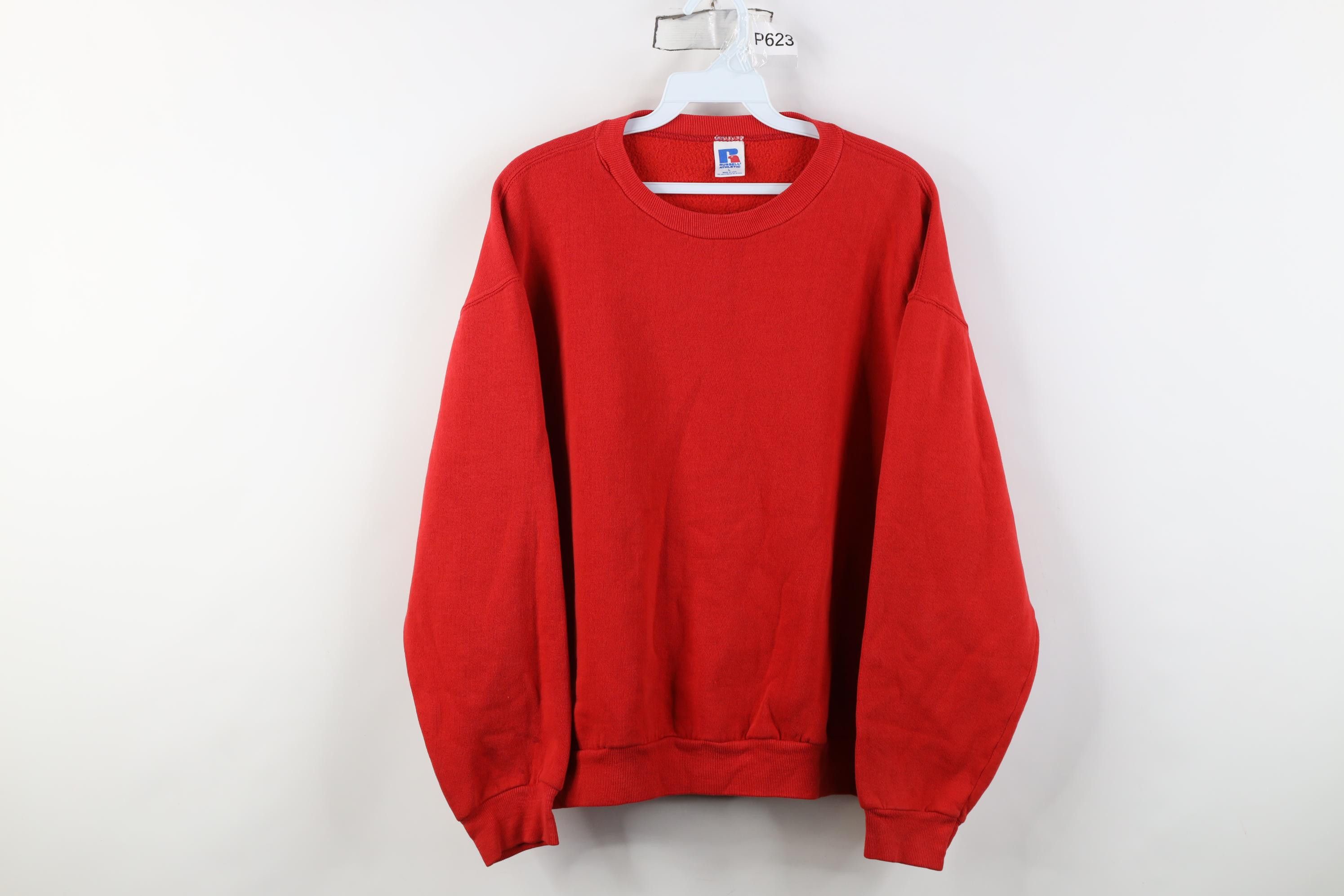 Russell Athletic Vintage 80s Russell Athletic Fit Crewneck Sweatshirt Red USA Size L / US 10 / IT 46 - 1 Thumbnail