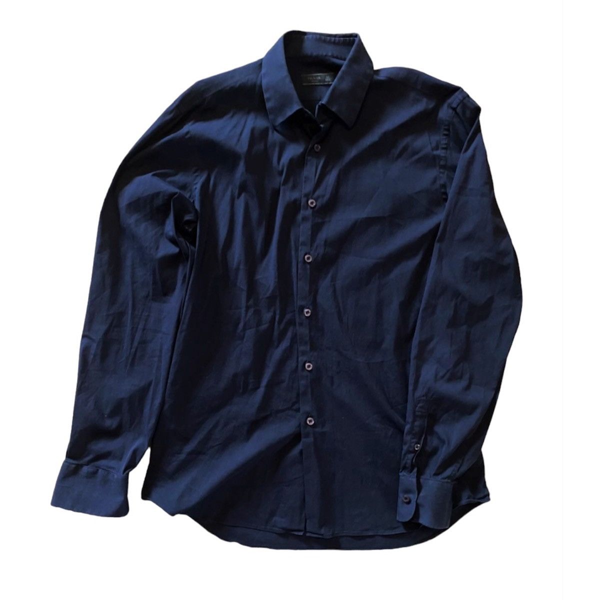 image of Prada Cotton/nylon Shirt in Midnight Blue, Men's (Size Medium)