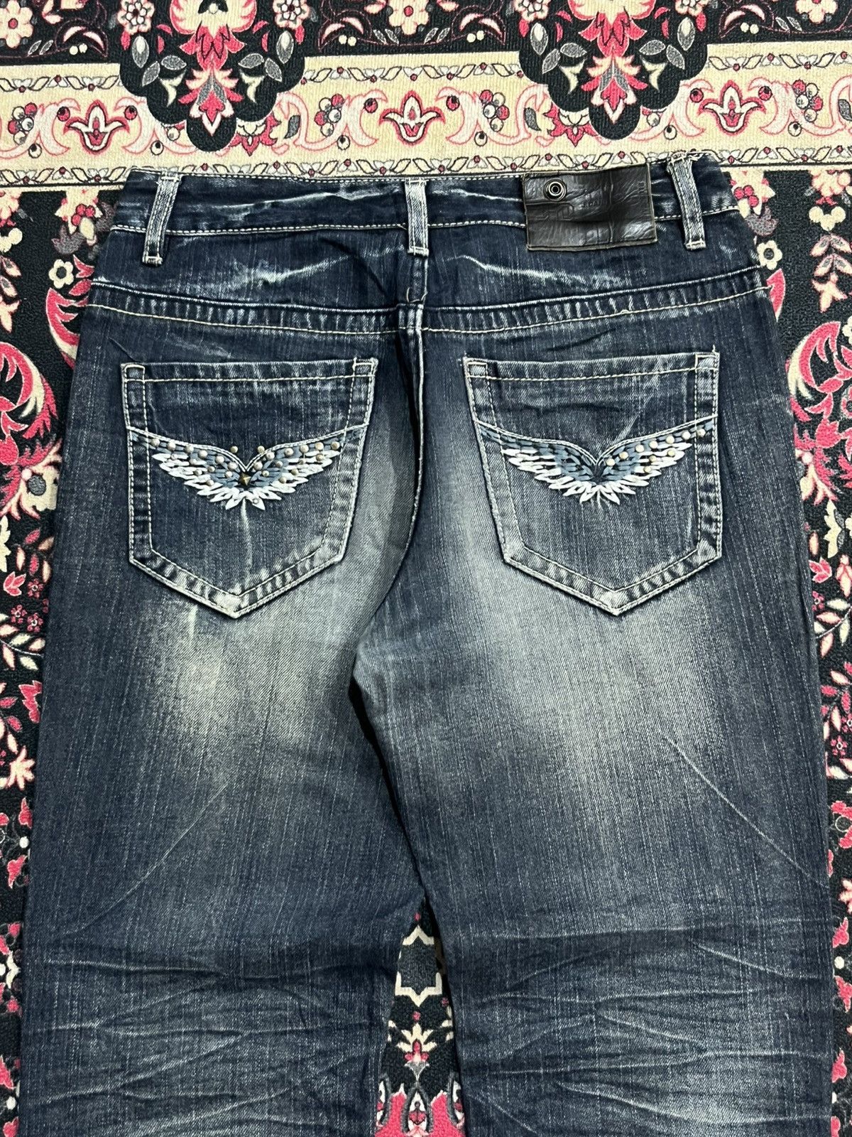 Japanese Brand Vintage J.Daniel Blue Faded Washed Distressed Straight Jeans Size US 31 - 7 Thumbnail