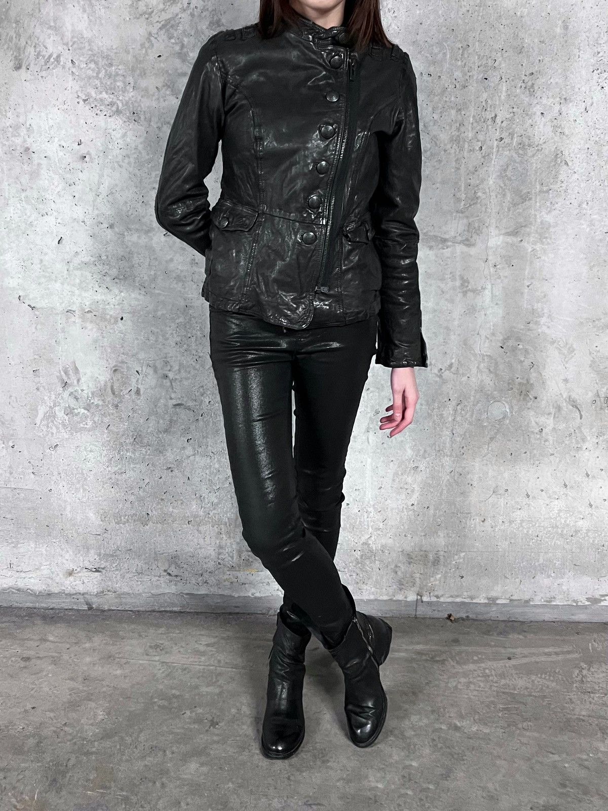 Hedi Slimane Napoleon Genuine Leather Indie Sleaze Asymmetrical Jacket Size M / US 6-8 / IT 42-44 - 3 Thumbnail