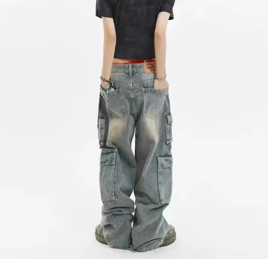 Japanese Brand baggy street hip hop vintage wash y2k jeans Size US 32 / EU 48 - 3 Thumbnail