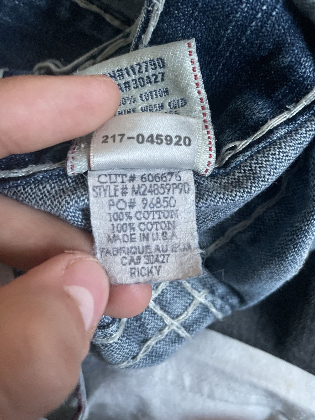 True Religion × Vintage True Religion Blue Navy Red White Super T Stitch Jeans Size US 32 / EU 48 - 5 Thumbnail