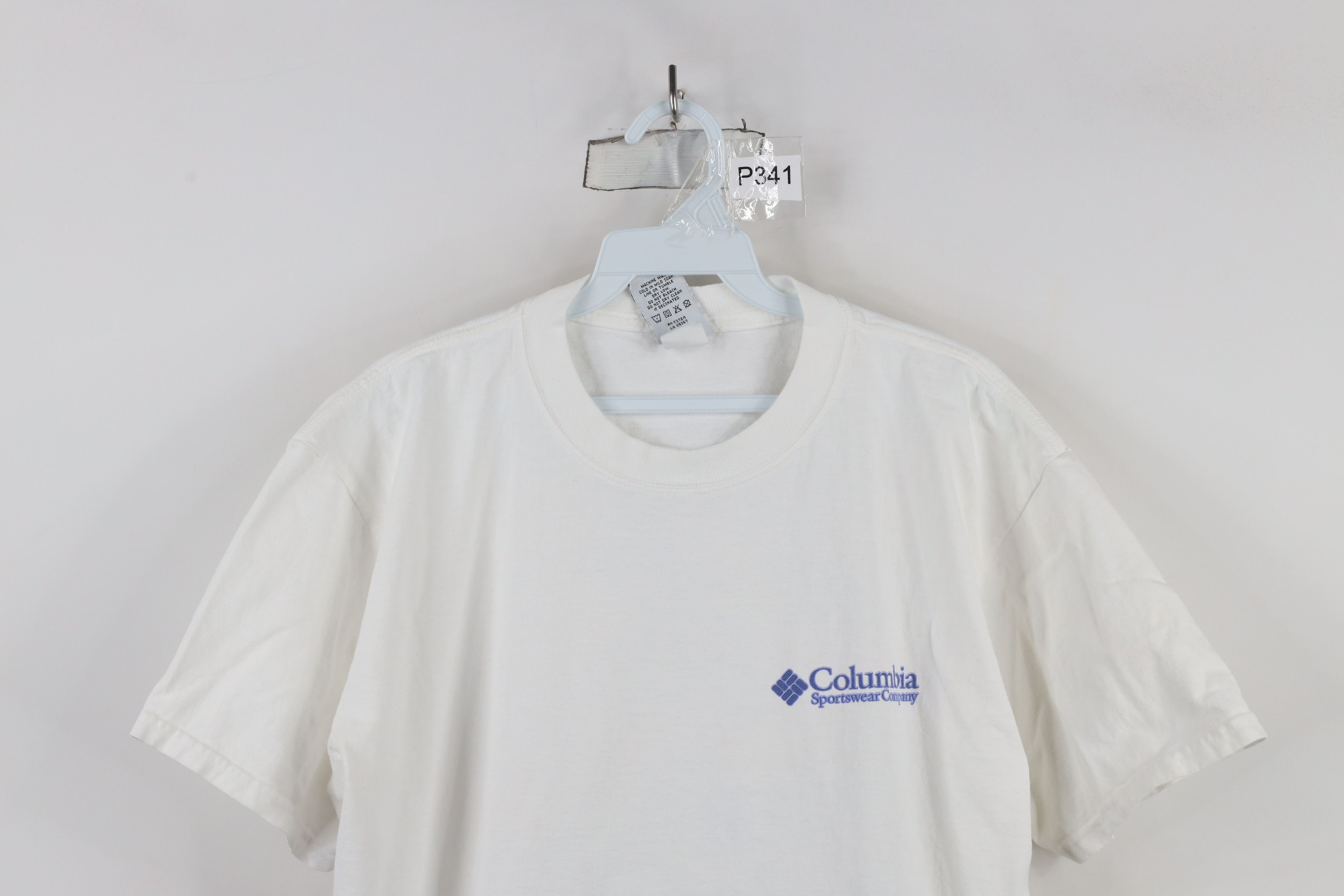 Columbia × Vintage Vintage 90s Columbia Spell Bass Fishing T-Shirt White Cotton Size US L / EU 52-54 / 3 - 2 Thumbnail