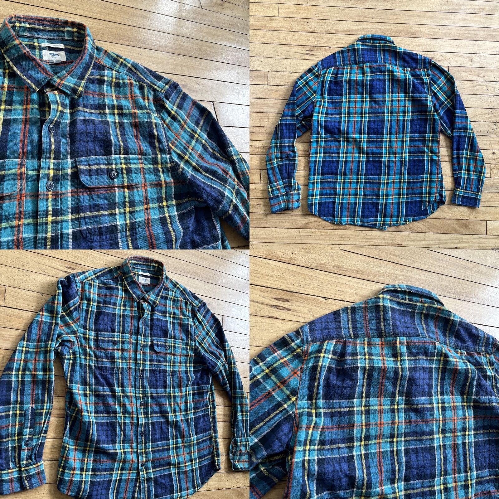Old Navy OLD NAVY Flannel Shirt Men L Light Green Red Plaid Hike Outdoor Regular Fit L Mens Shirt Plaid Color Multicolor Casual Travel Size US L / EU 52-54 / 3 - 10 Thumbnail