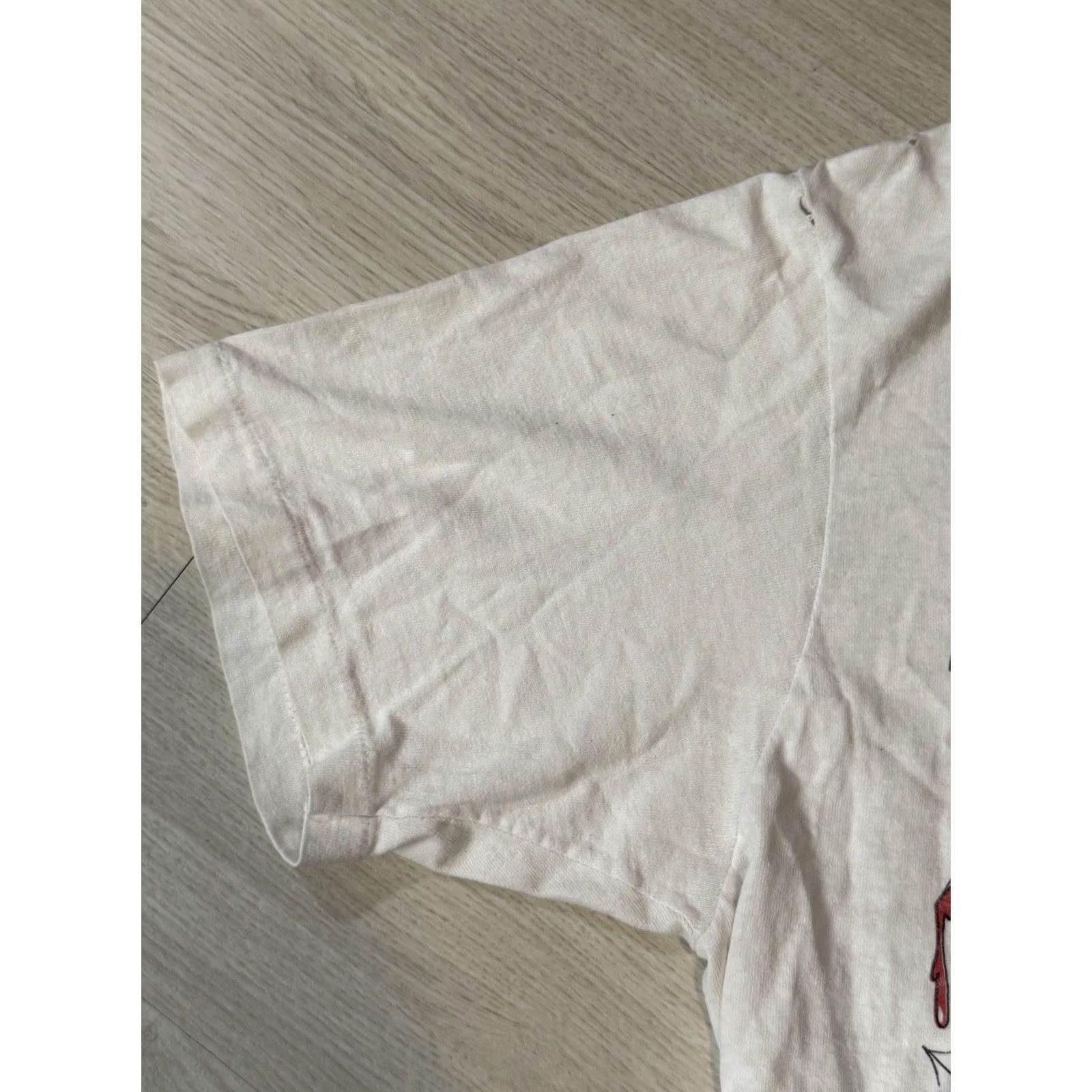 Harley Davidson VINTAGE Harley Davidson Shirt XL Unisex Adults White Short Sleeve 80s Art Horror Motorcycle Tattoo Chicago Mens Women Size US XL / EU 56 / 4 - 5 Thumbnail