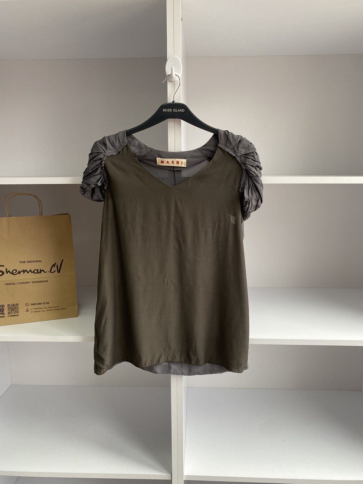 Designer × Marni × Vintage Vintage Marni womens top t shirt blouse green size 40 Size S / US 4 / IT 40 - 1 Thumbnail