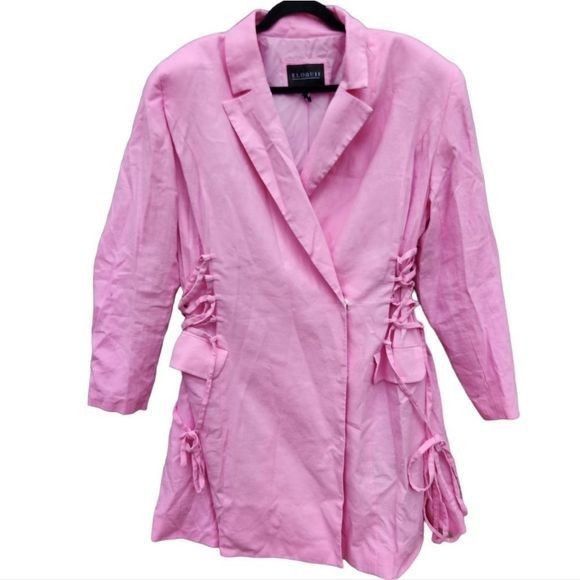 NWOT Eloquii Blazer Dress with Lace up Detail Pink Size 20