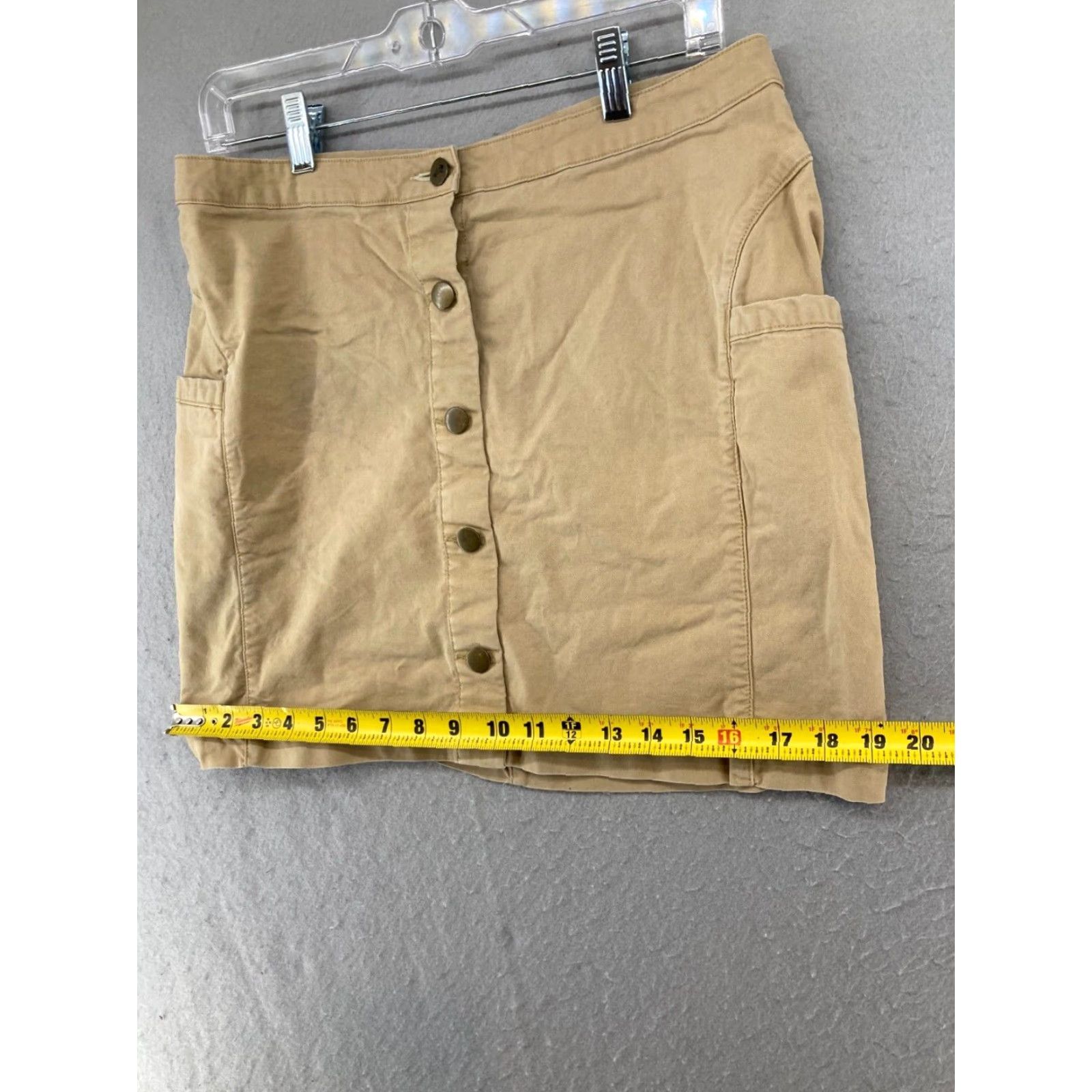 Toad&Co TOAD&CO WOMENS CARGO SKIRT Mini Beige Khaki Button Up Pockets Knit Cotton Short M Adult Womens Size 32" / US 10 / IT 46 - 3 Thumbnail