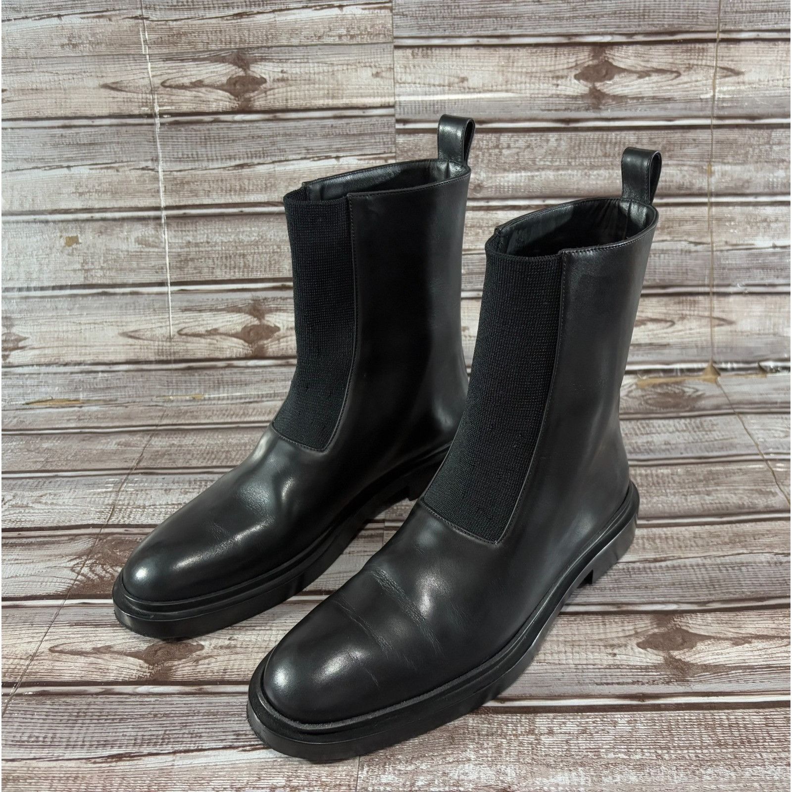 Jil Sander Jil Sander chunky leather boots size 39 US 6.5 black mspr $1 Size US 6.5 / EU 39-40 - 1 Thumbnail