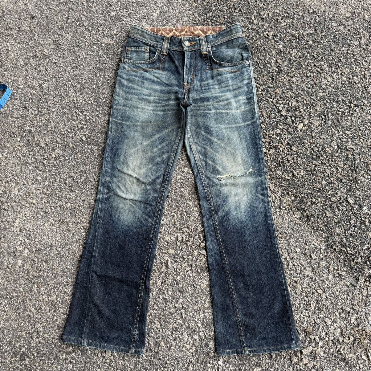 Edwin VINTAGE EDWIN FLARE RIPPEP JEAN DENIM PANTS Size US 30 / EU 46 - 2 Thumbnail