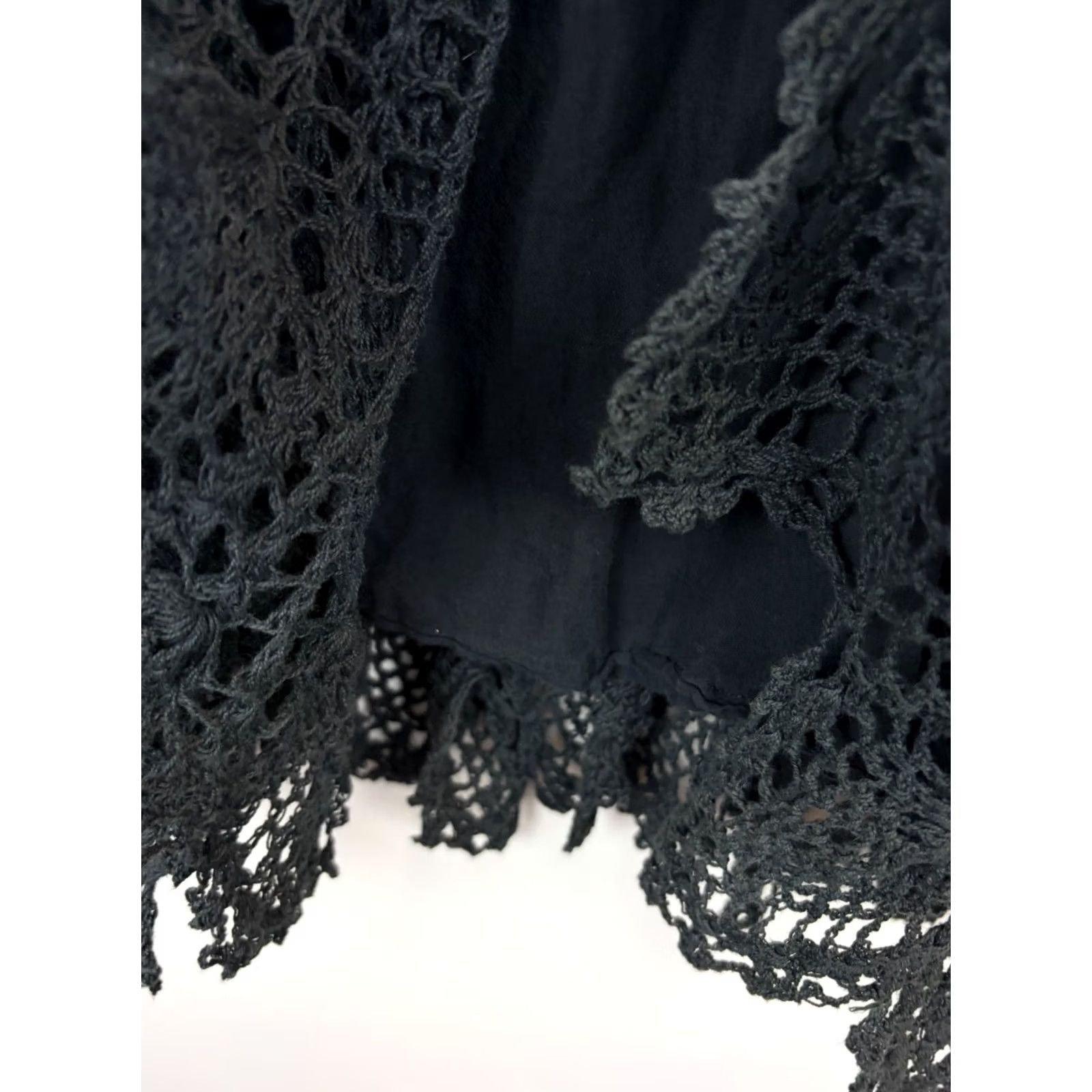 Vintage DIMRI Skirt Womens M Black Crochet Bohemian Hippie Festival Boho Short Casual Summer Spring Women Size 32" / US 10 / IT 46 - 4 Thumbnail