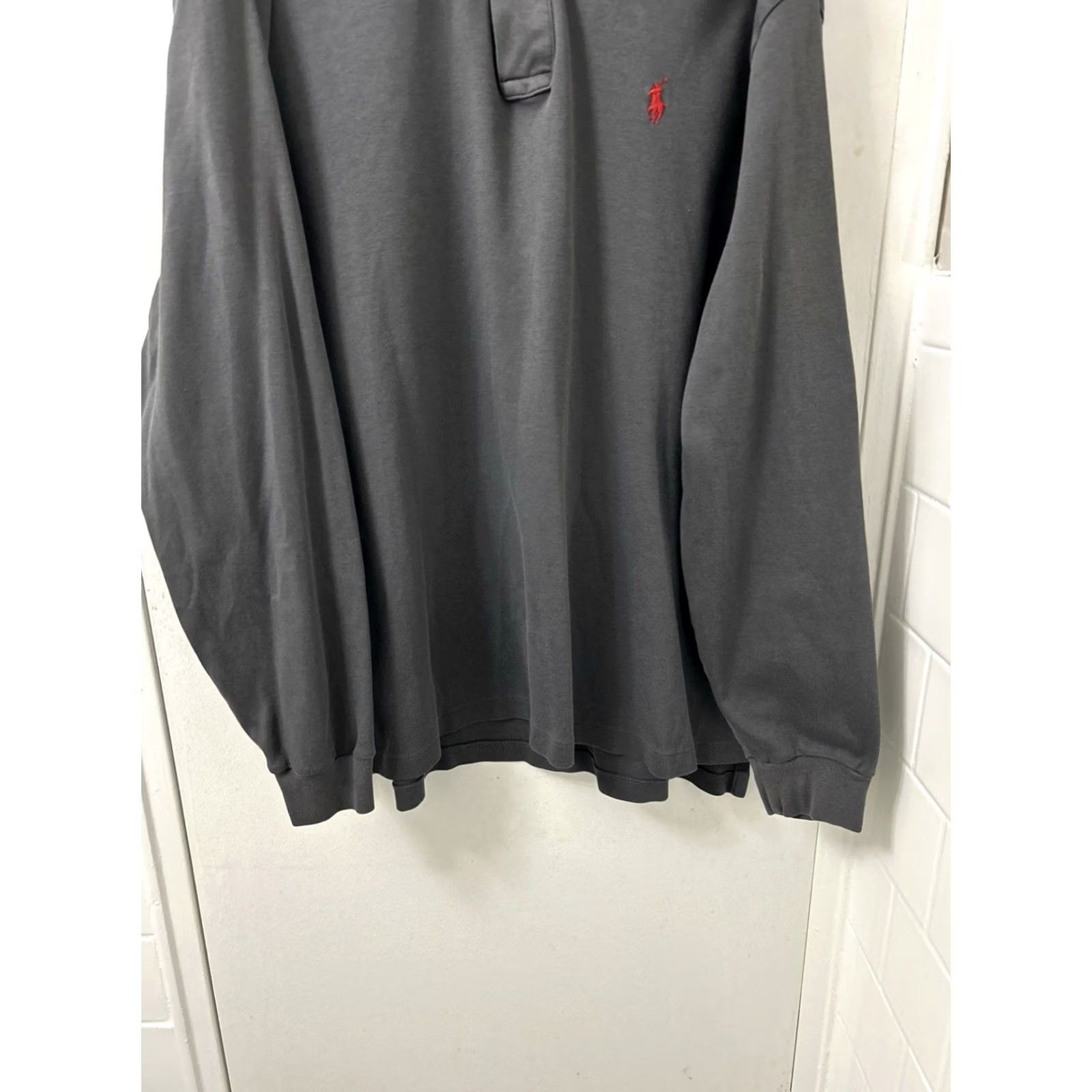 Polo Ralph Lauren VINTAGE Polo Ralph Lauren Shirt Mens L Gray Long Sleeve Red Pony Logo Size US L / EU 52-54 / 3 - 3 Thumbnail