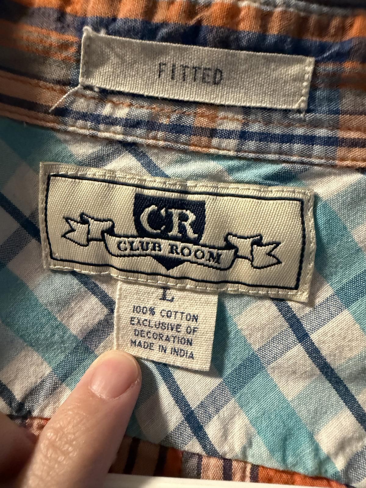 Club Room Club Room Men's Fitted Pembroke Plaid Button-Up Shirt Size L Size US L / EU 52-54 / 3 - 2 Thumbnail