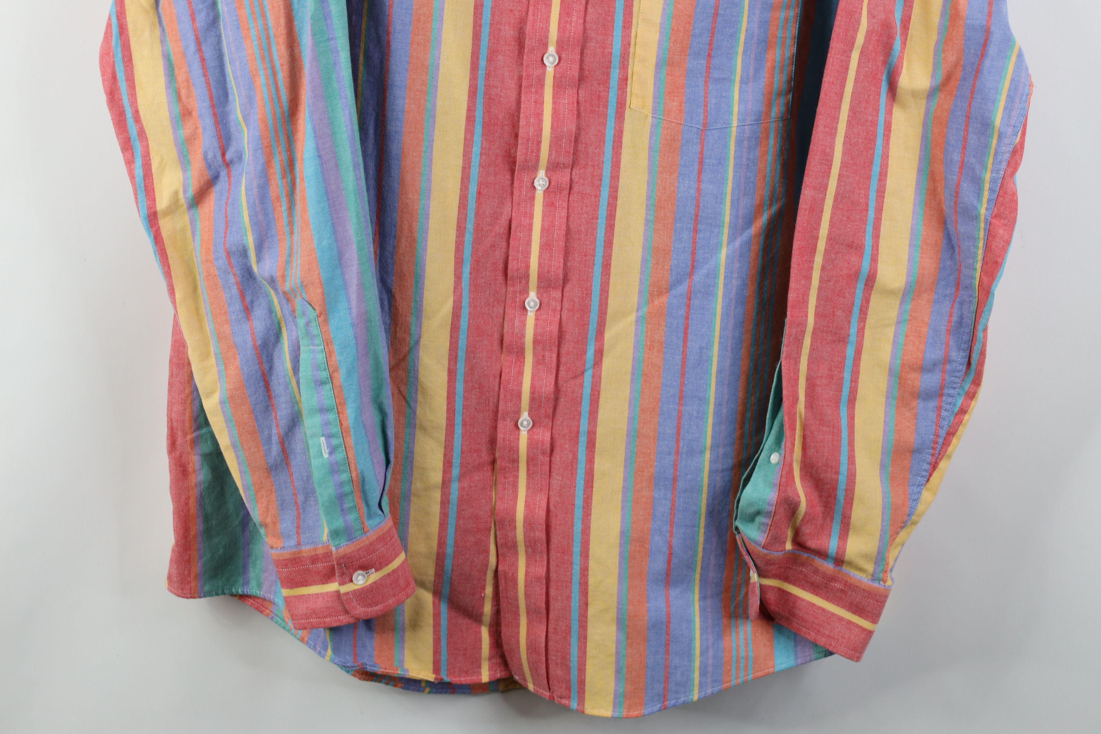 Vintage Vintage 90s Streetwear Striped Oxford Button Down Shirt Size US L / EU 52-54 / 3 - 3 Thumbnail