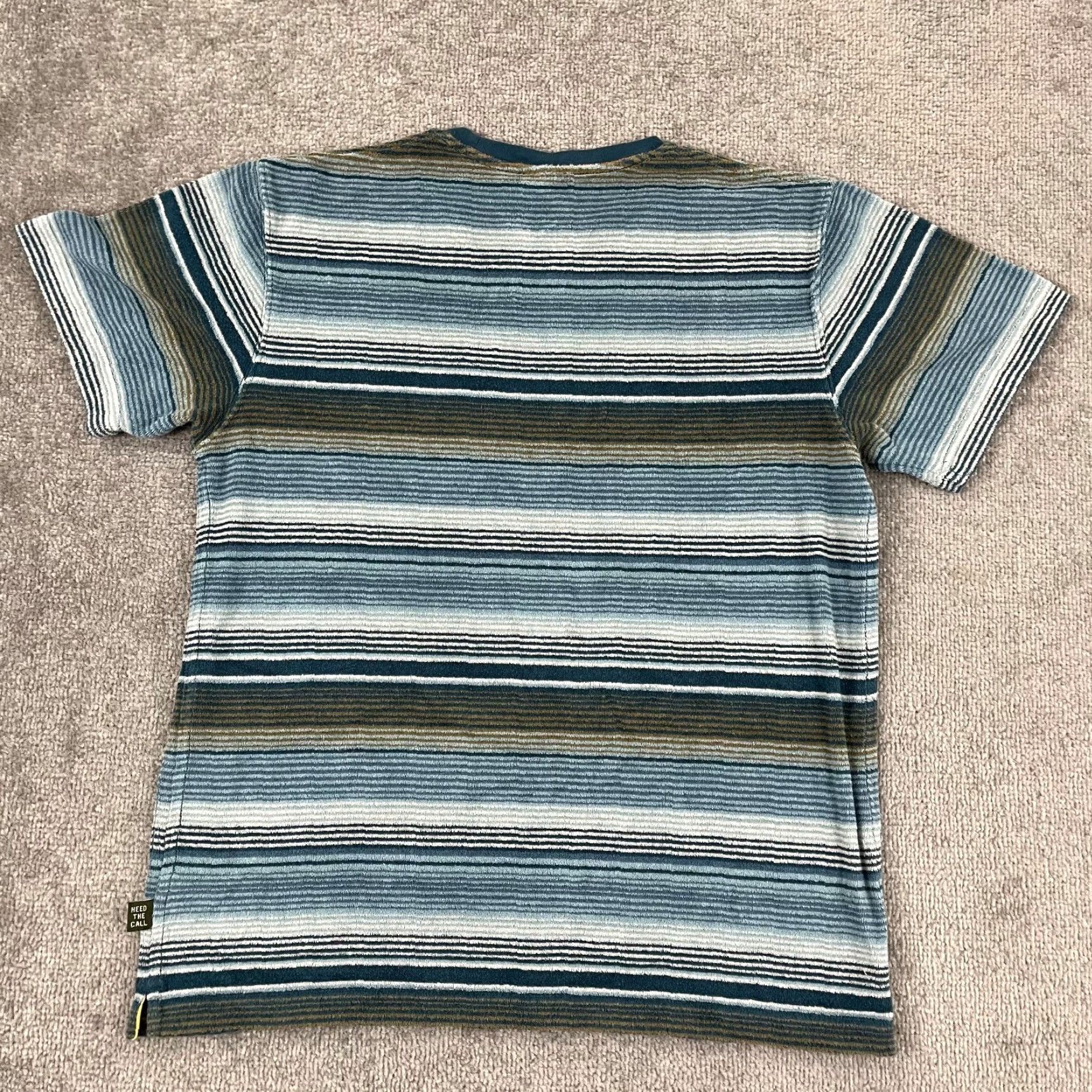 Howler Brothers HOWLER BROTHERS Shirt Mens Medium Blue Striped Terry Cloth Pocket Short Sleeve Size US M / EU 48-50 / 2 - 7 Thumbnail