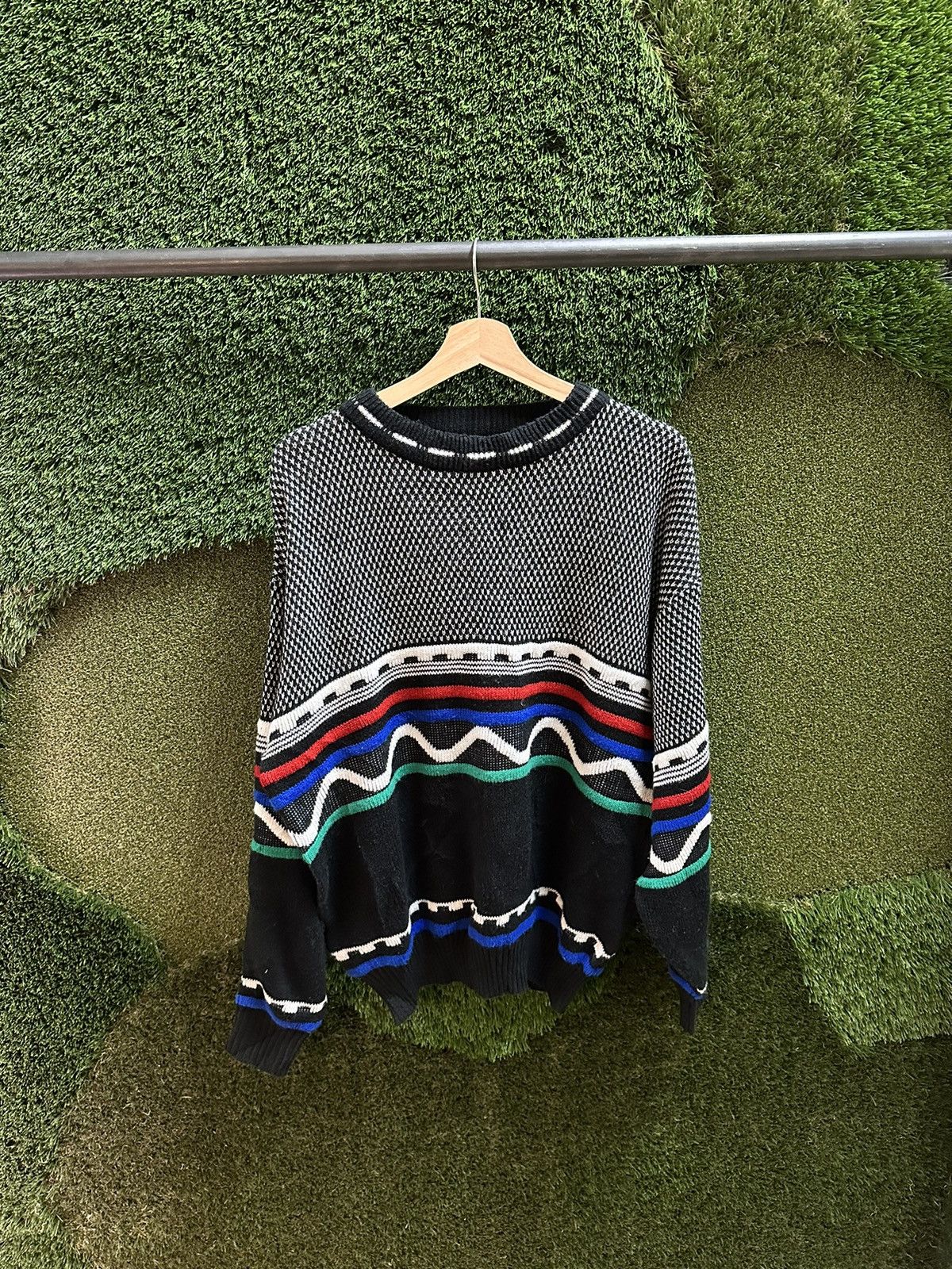 Vintage Vintage Entourage Textured Abstract Sweater Large Size US L / EU 52-54 / 3 - 1 Thumbnail