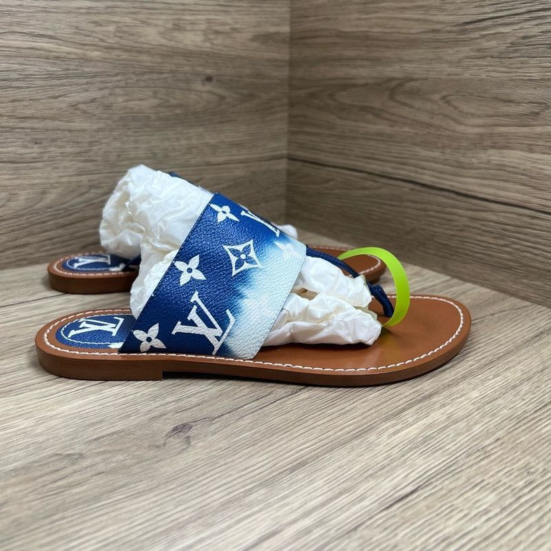 Louis Vuitton Louis Vuitton Palma Series Blue Monogram Sandals - Size US 8 / IT 38 - 4 Thumbnail