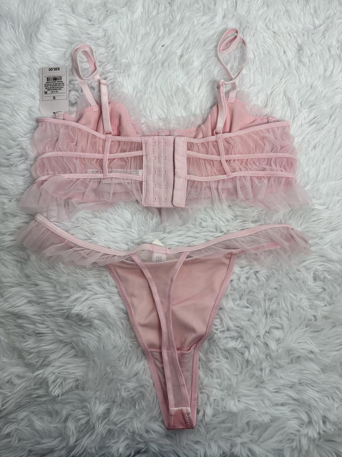 Other Pink Velvet Lingerie Set with Heart-Shaped Crossbody Bag Size ONE SIZE - 7 Thumbnail