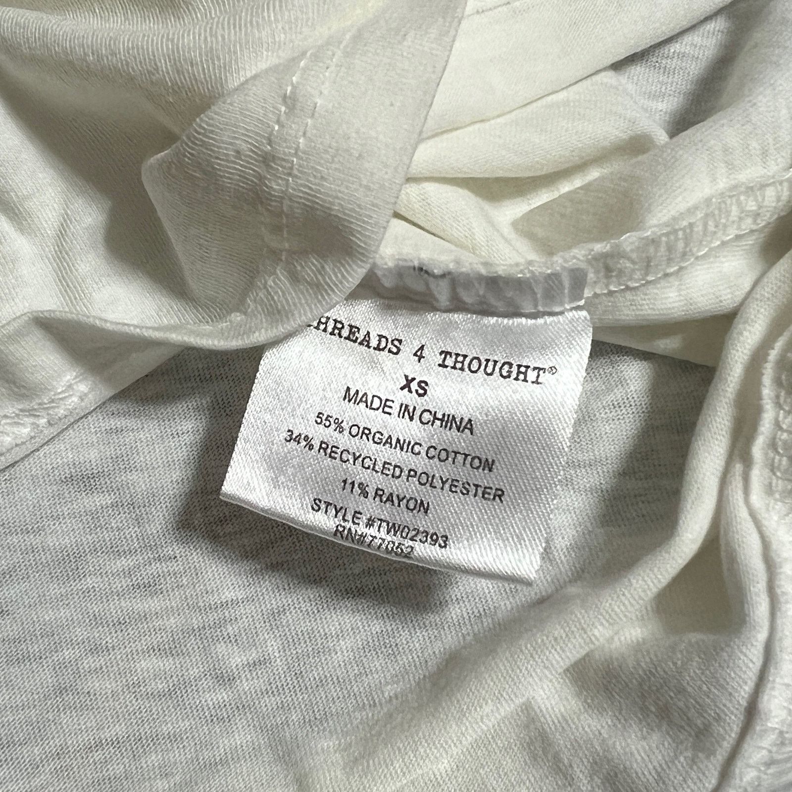 Threads 4 Thought White Racerback High Round Neck Thin Strap Tank Size XS / US 0-2 / IT 36-38 - 6 Thumbnail