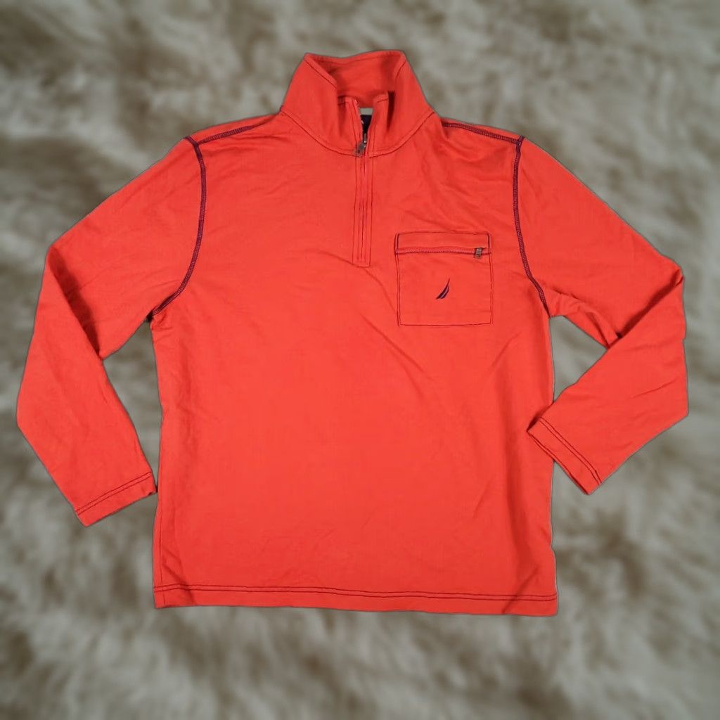 Nautica Nautica Red Quarter Zip Pullover Sweater Sweatshirt Adult Medium Size US M / EU 48-50 / 2 - 1 Thumbnail