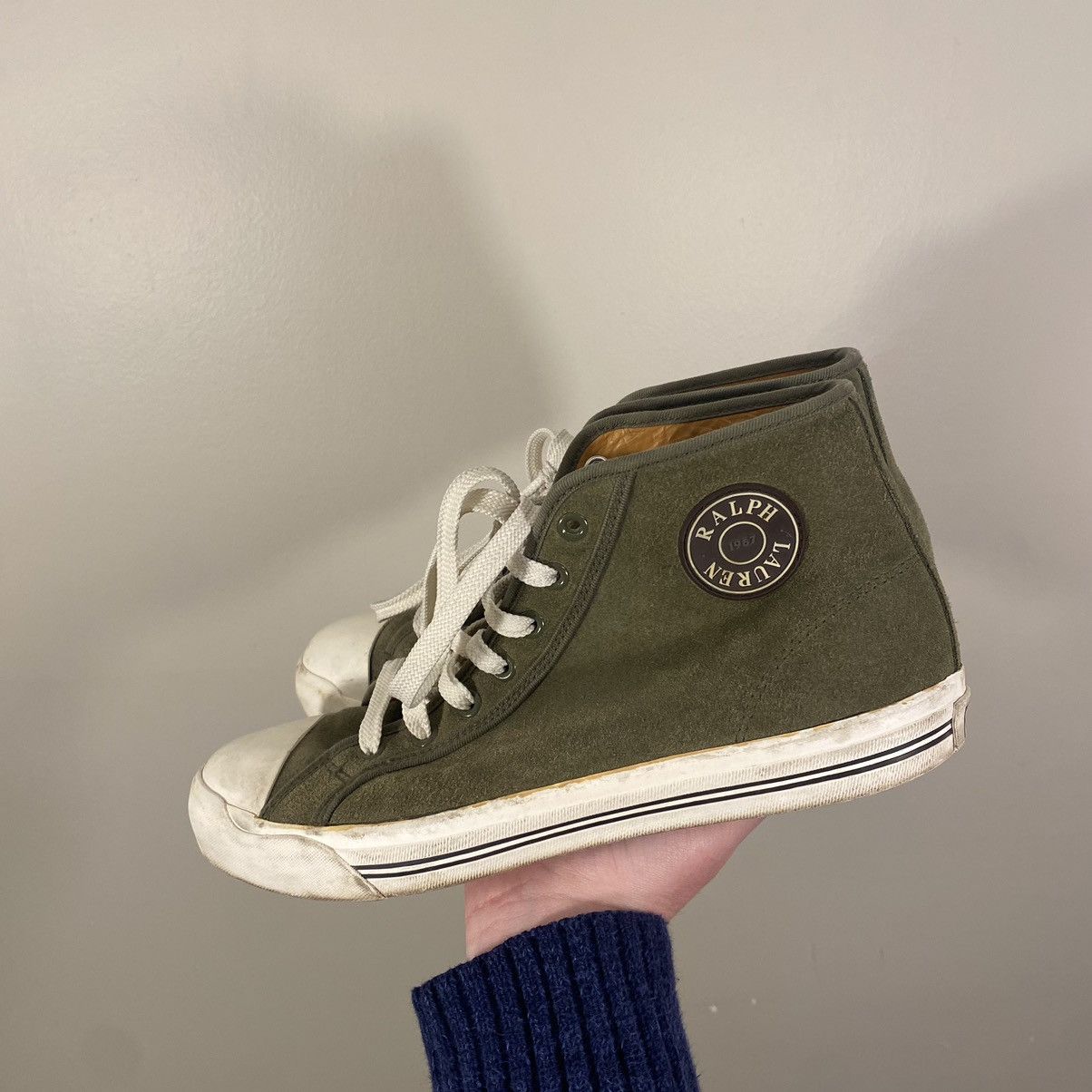 Polo Ralph Lauren × Vintage Vintage 90s Polo Ralph Lauren High Top Sneakers Size US 8.5 / EU 41-42 - 3 Thumbnail