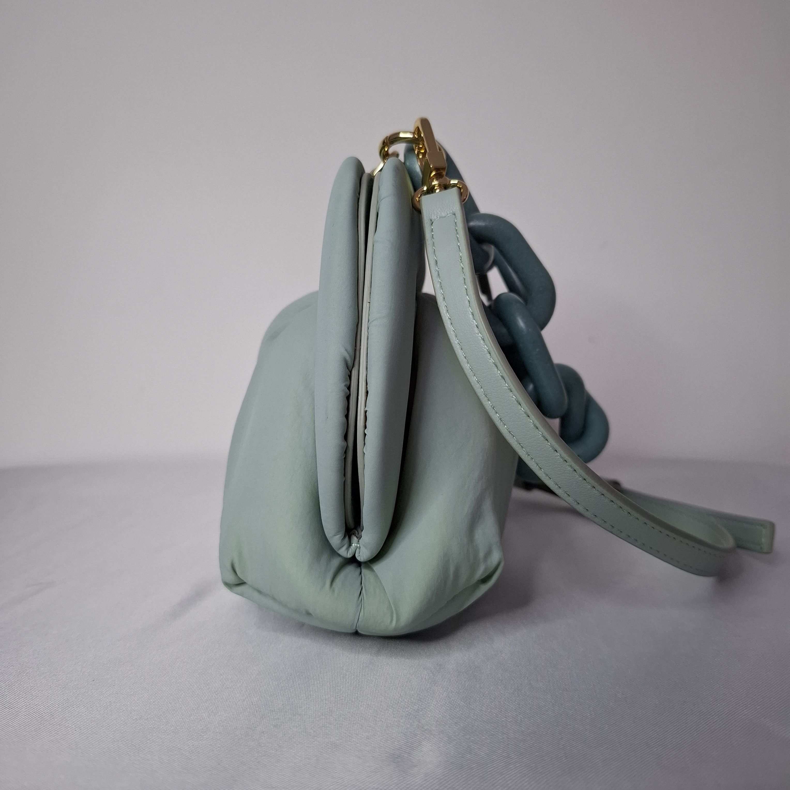 THEMOIRe Themoirè Gya Nylon Chain Ruched Mint Blue Handbag Size ONE SIZE - 2 Thumbnail