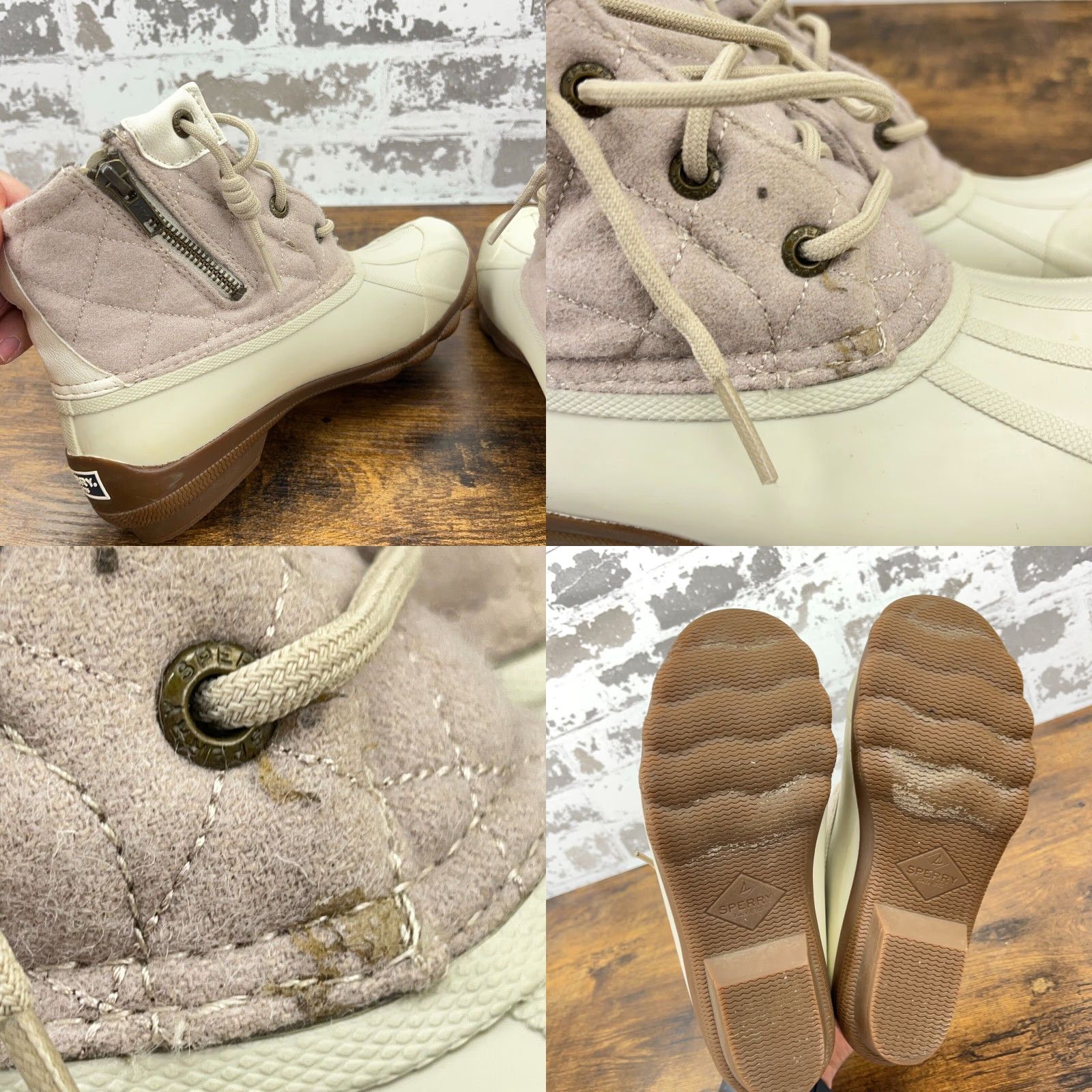Sperry Sperry Top Sider Boot Wool Quilt Duck Boots Women Size 5 Beige Cap Toe Ankle Bootie STS82538 Size S / US 4 / IT 40 - 8 Thumbnail