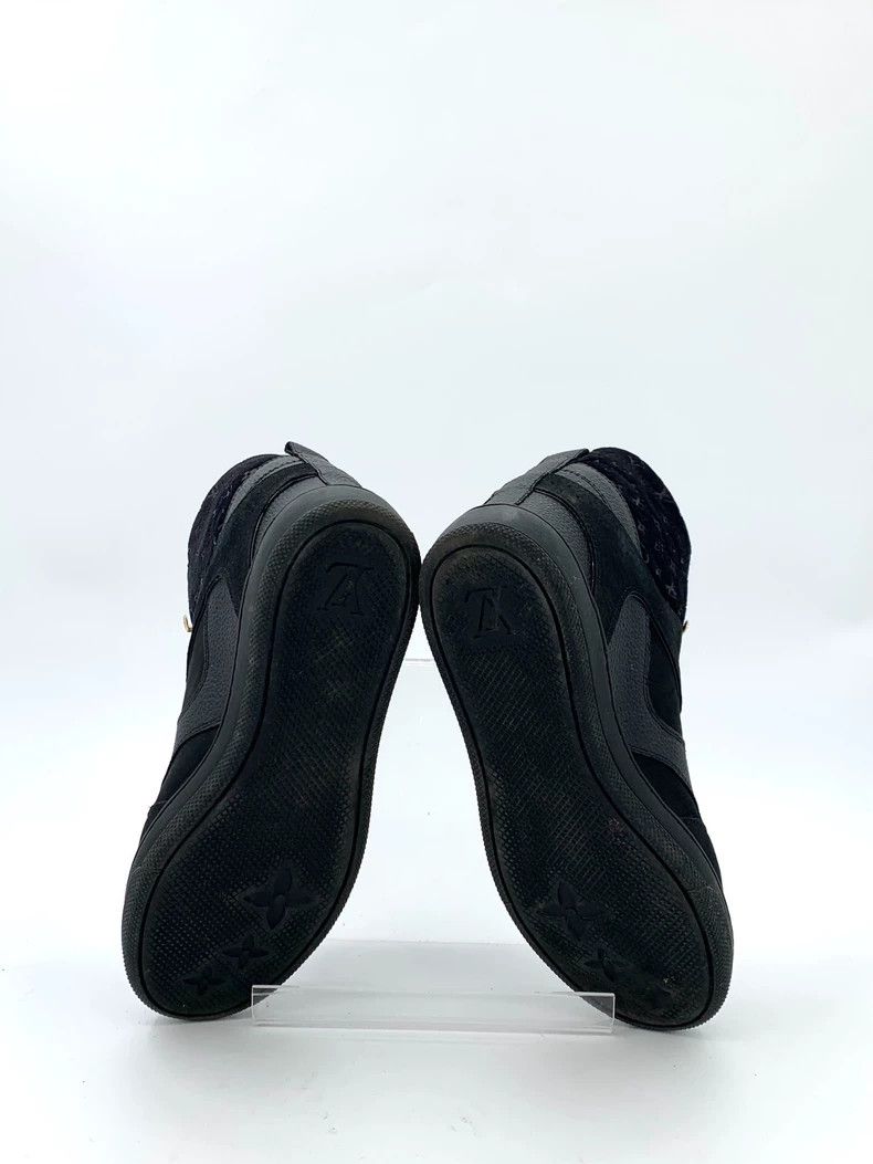Louis Vuitton Louis Vuitton Black logo patchwork leather lace-up high-to Size US 5.5 / IT 35.5 - 5 Thumbnail