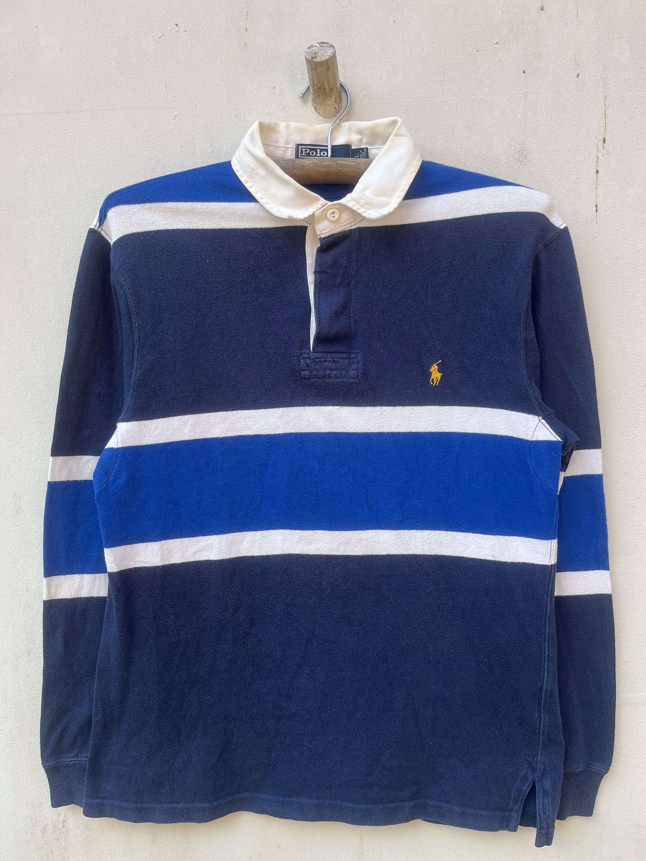 Polo Ralph Lauren Ralph Lauren Long Sleeve Polo Striped Border Rugby Pony Size US L / EU 52-54 / 3 - 1 Thumbnail