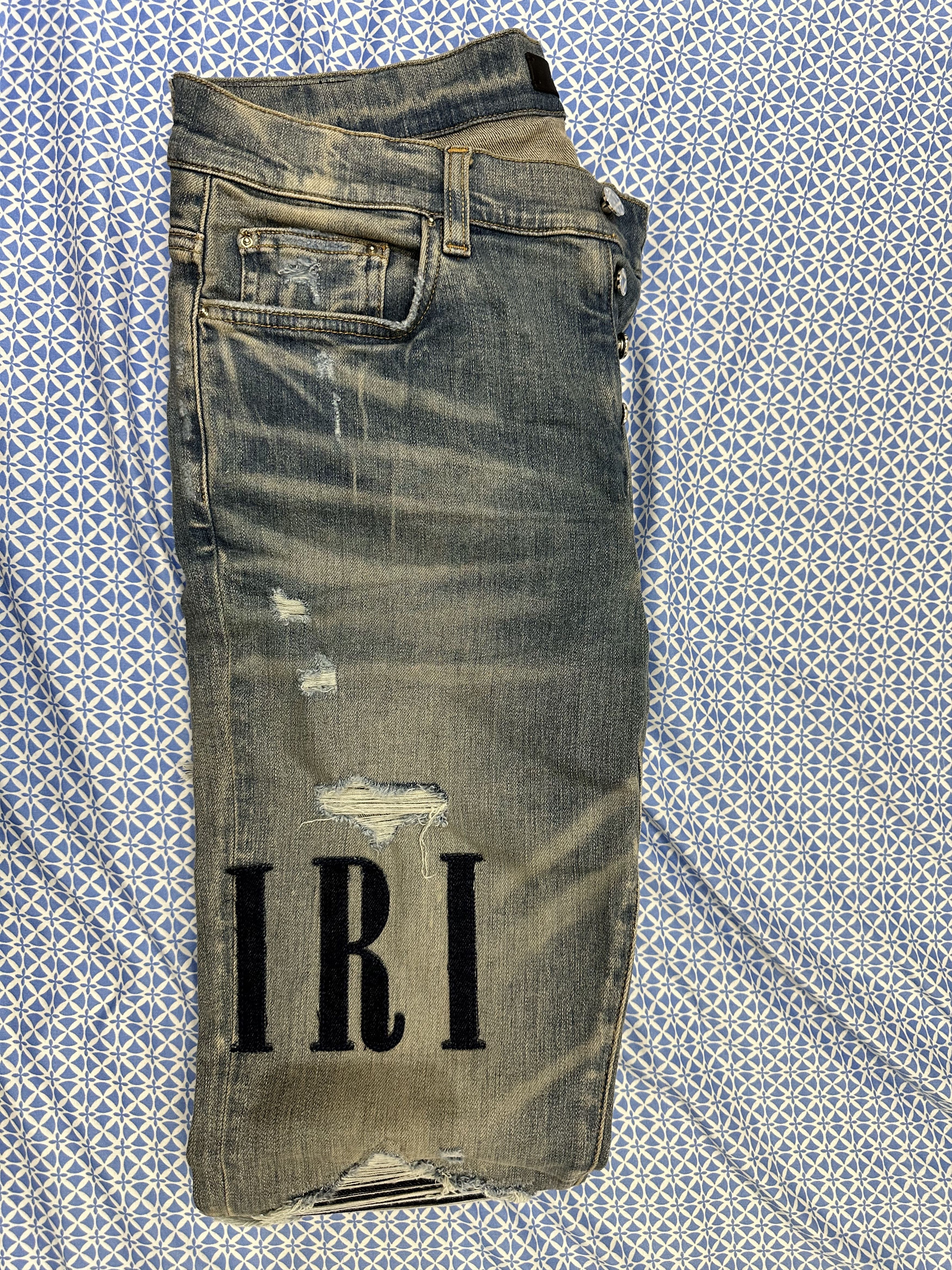 Amiri DENIM APPLIQUE LOGO JEAN - CLAY INDIGO Size US 34 / EU 50 - 5 Thumbnail