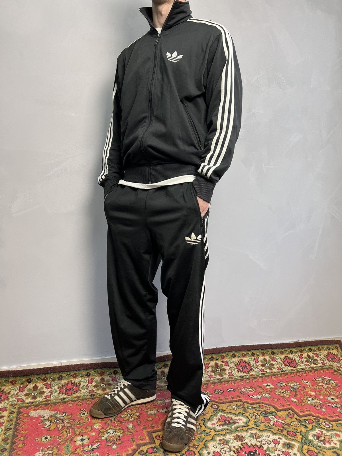 Adidas × Vintage Vintage Adidas Tracksuit Set Track Pants Stripes SIZE S-M Size 40R - 5 Thumbnail
