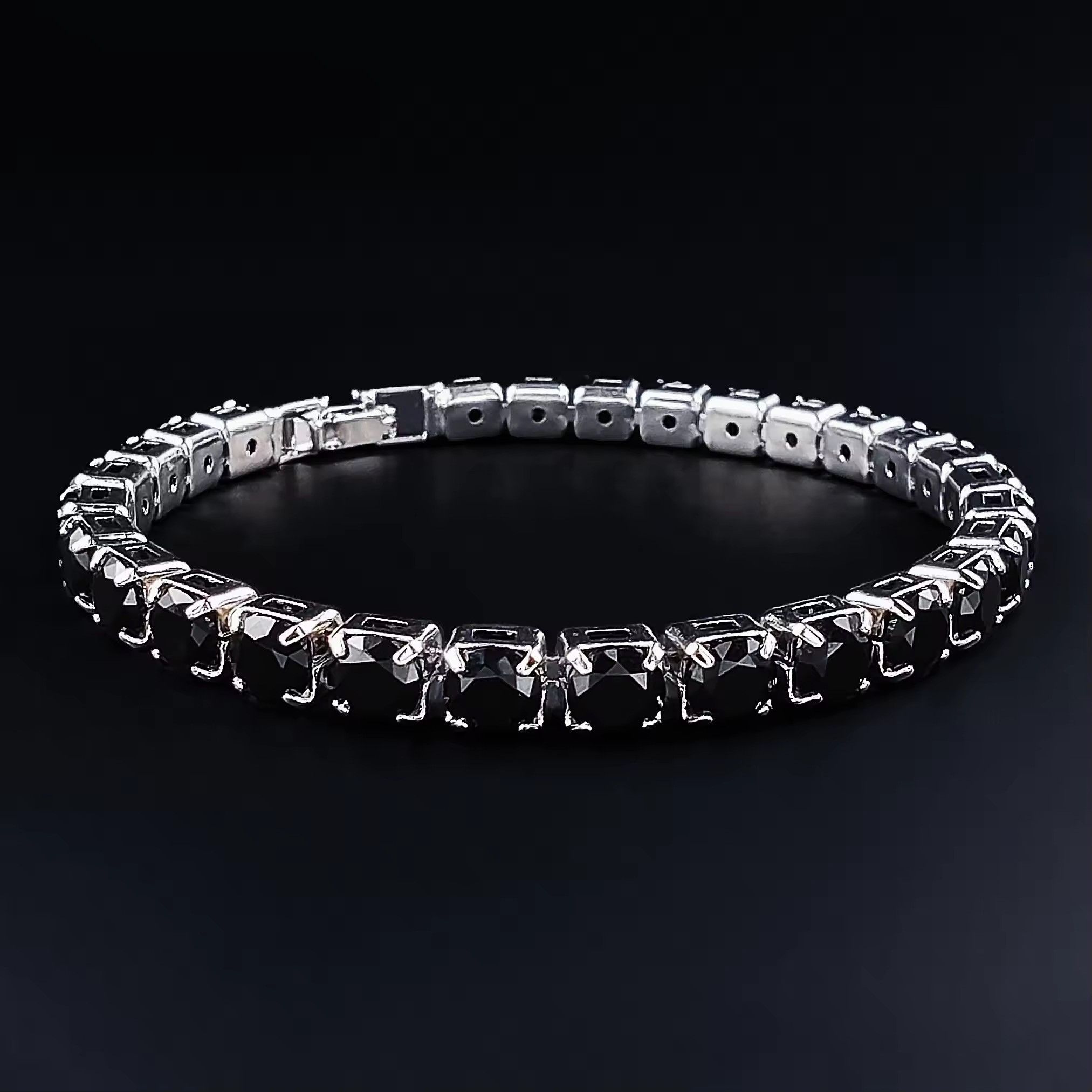 Vintage Light Black Zirconia Stone Bracelet Size ONE SIZE - 1 Thumbnail
