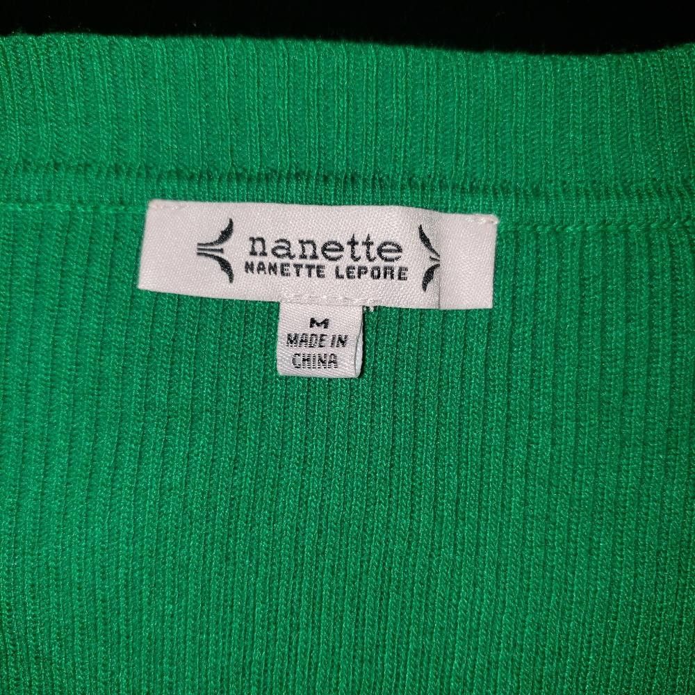 Designer CT478 Nanette Lepore Green Rhinestone Collared Sweater M Size M / US 6-8 / IT 42-44 - 5 Thumbnail